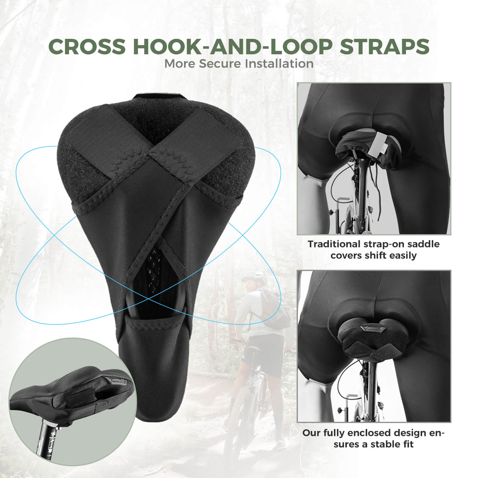 rockbros Soft Gel Shockproof Bike Seat Cover for Comfortable Cycling.
#color_blue