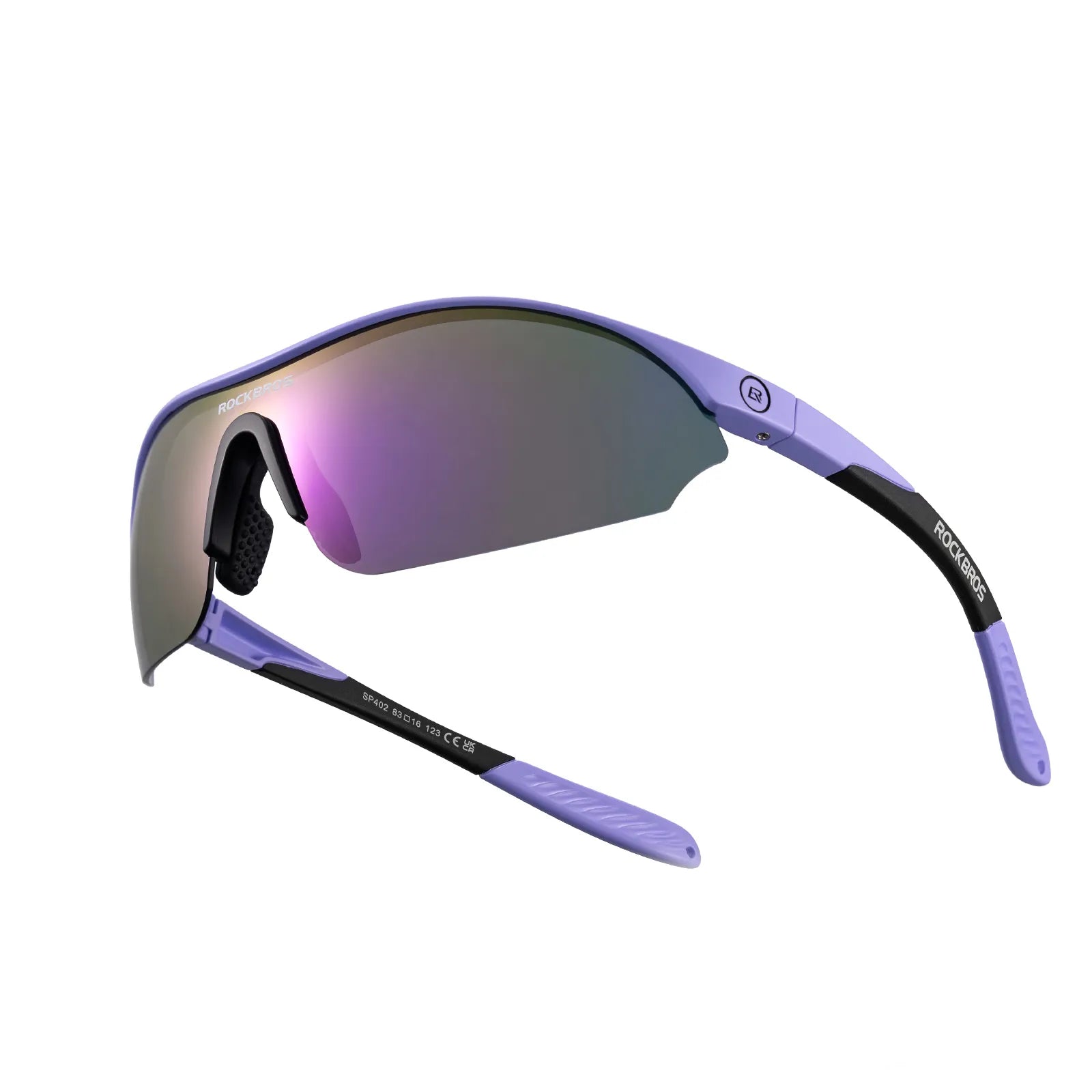 ROCKBROS SP402 Polarized Cycling Sunglasses with Matte Black Frame for Men and Women.
#color_purple