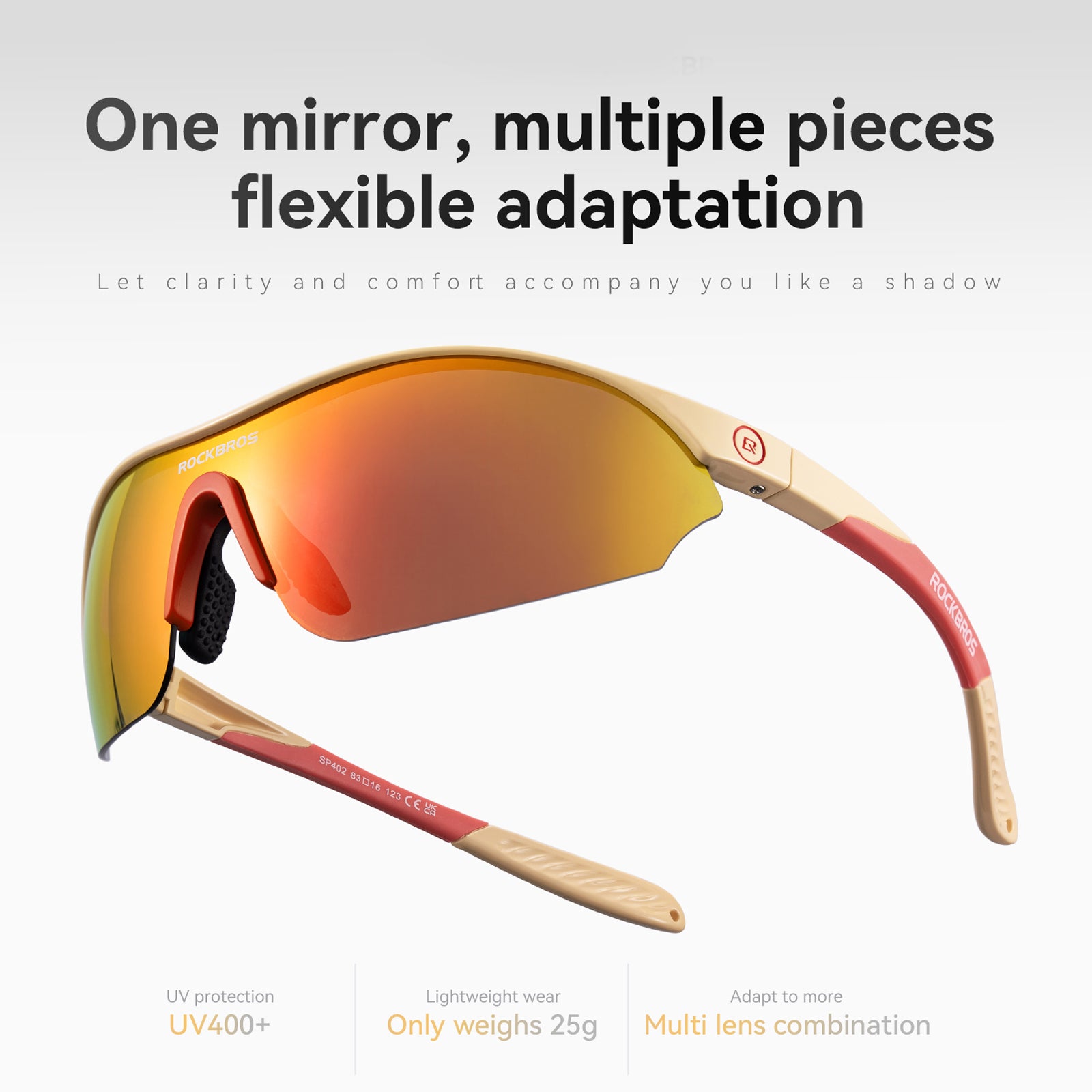 ROCKBROS SP402 Polarized Cycling Sunglasses with Matte Black Frame for Men and Women.
#color_sliver