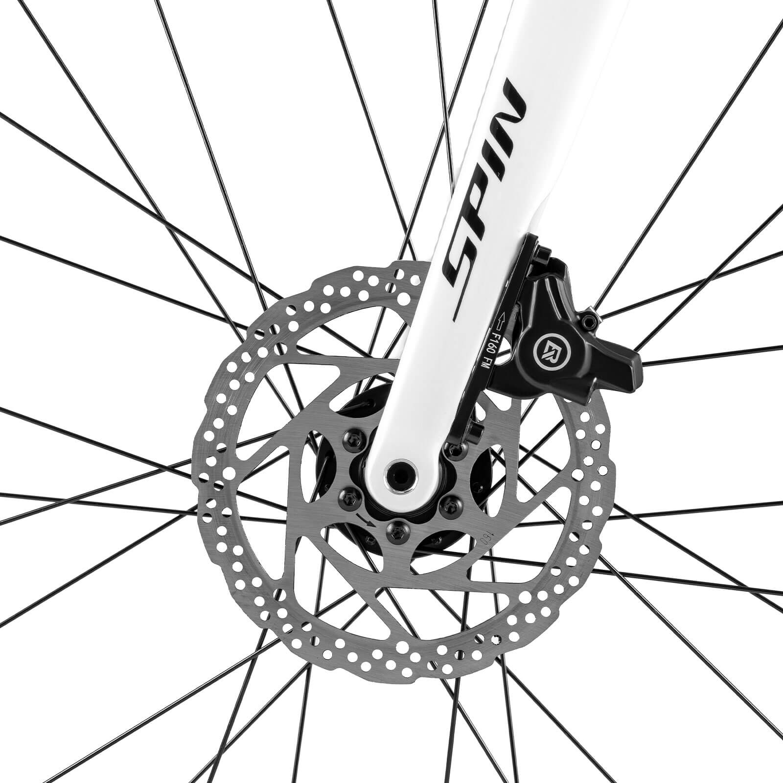 ROCKBROS SPIN-P2M lightweight aluminium road bike with disc brakes for urban cycling.
#color_Pearl White