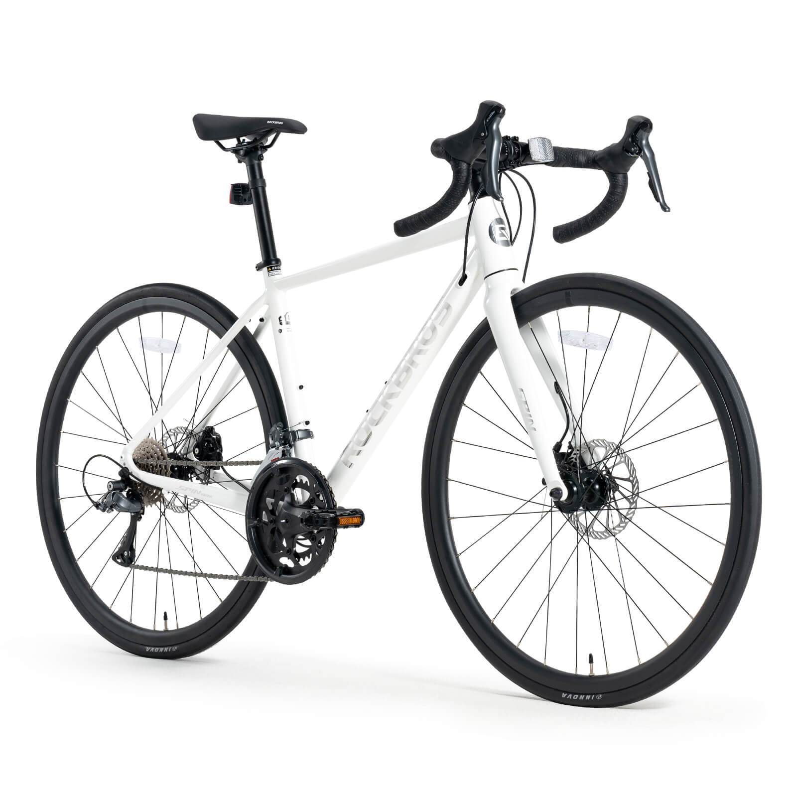 Rockbros Spin-W2M lightweight aluminum road bike for professional racing.
#color_white