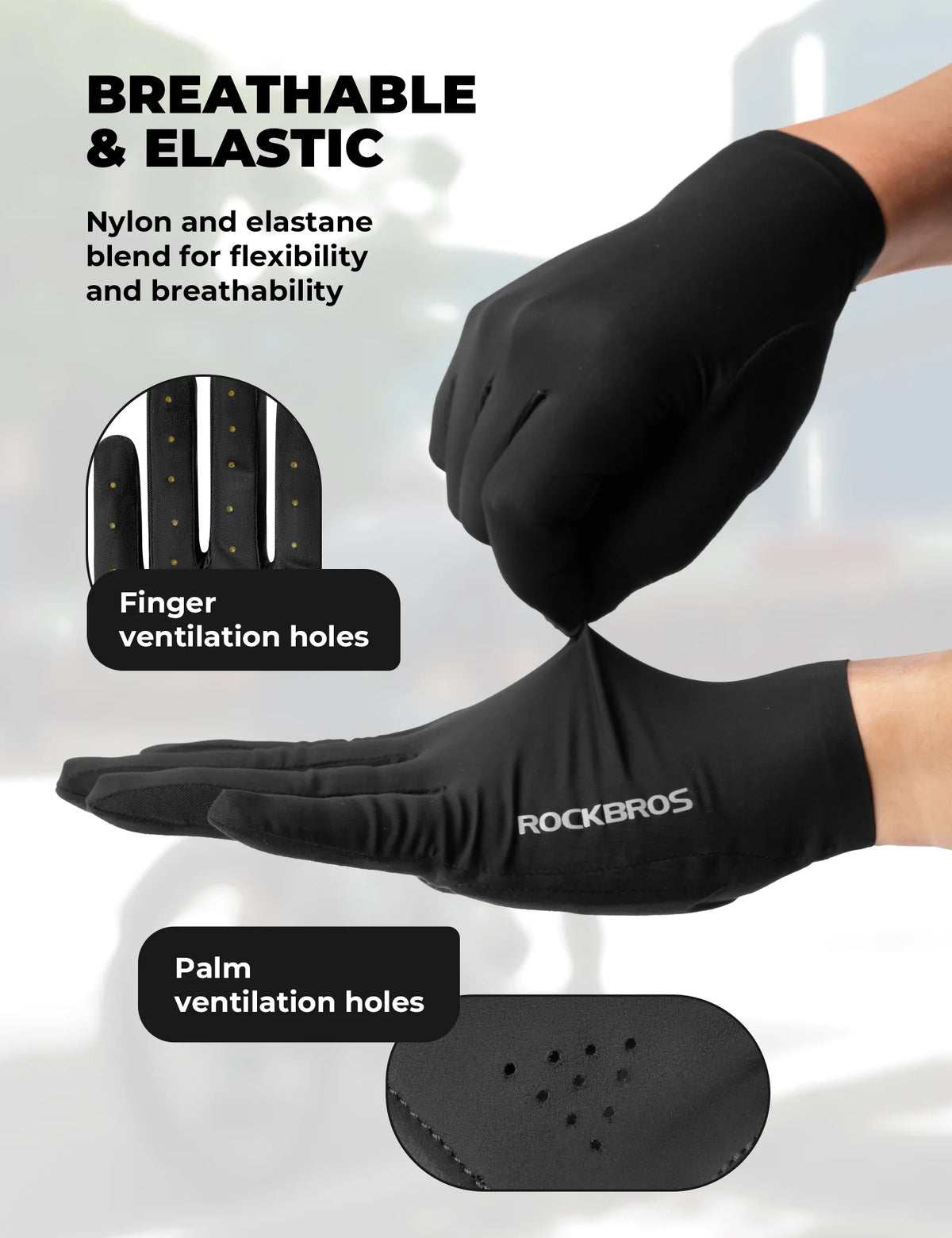 ROCKBROS full-finger cycling gloves with SBR shock absorption.
#colour_grey