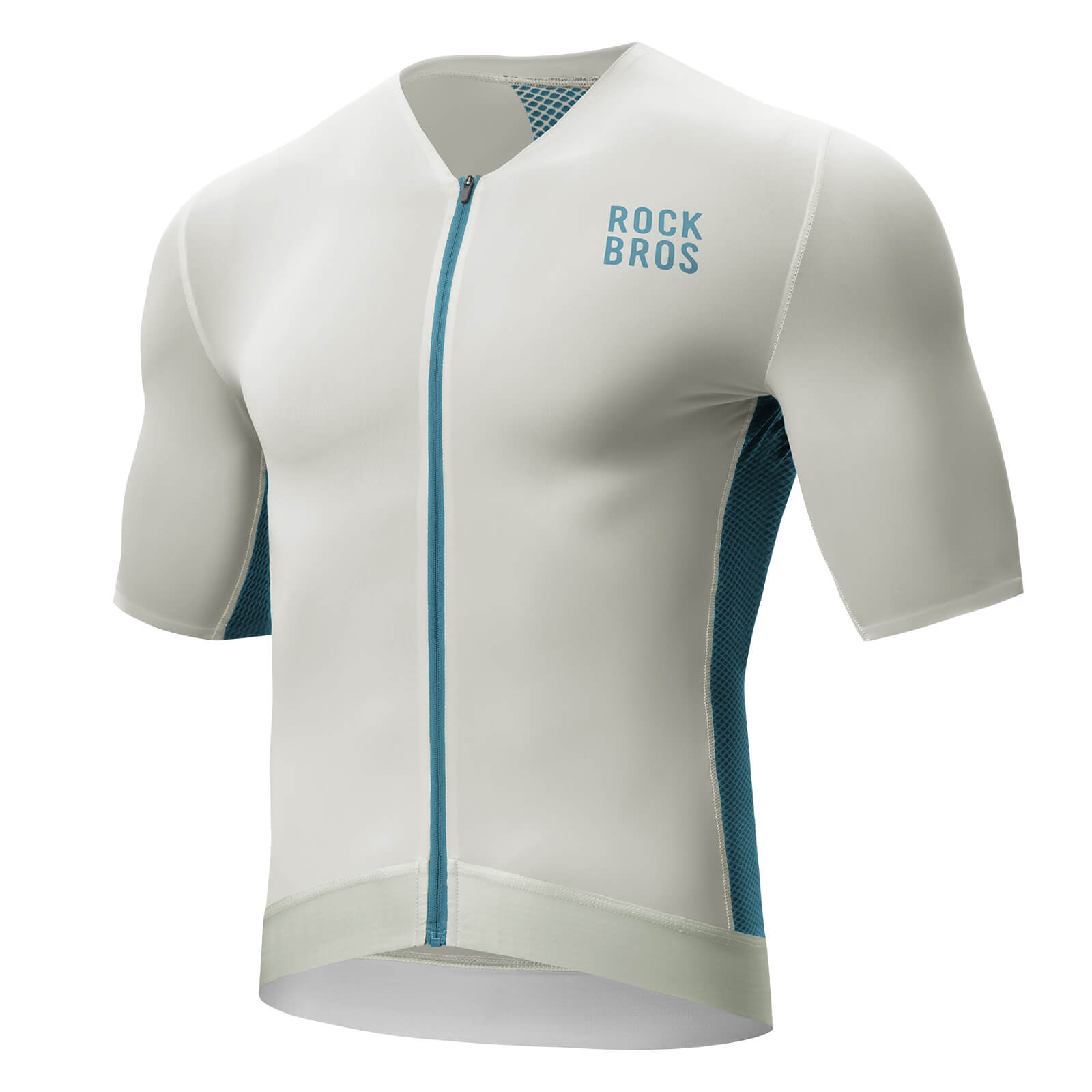 rockbros lightweight breathable bike jersey for road cycling.
#color_icy cloud grey