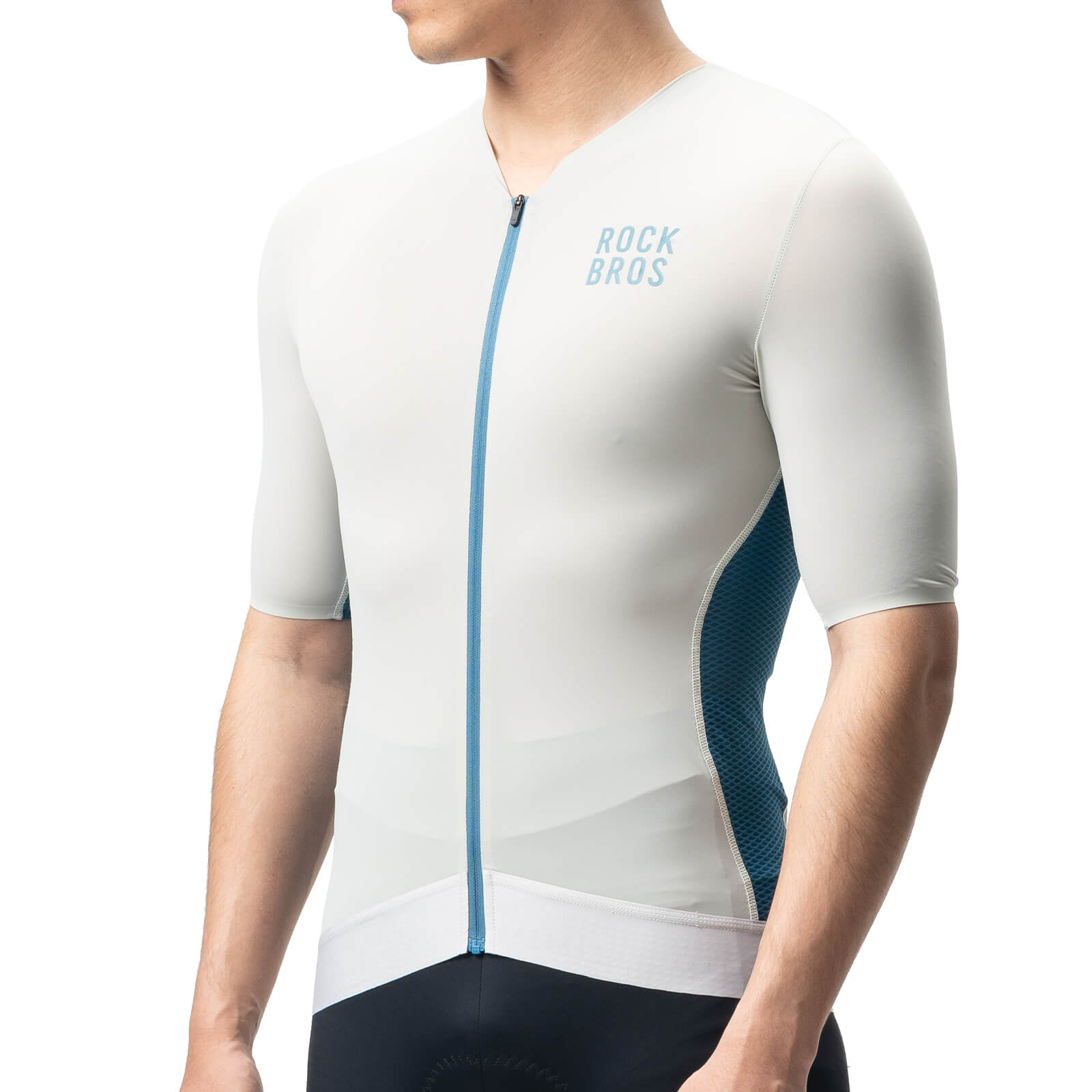 rockbros lightweight breathable bike jersey for road cycling.
#color_icy cloud grey