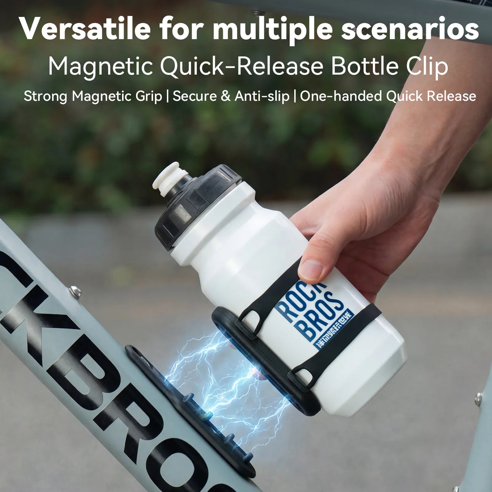 rockbros magnetic strap-on bike bottle cage for quick release and easy mounting.
#options_Strong Hold