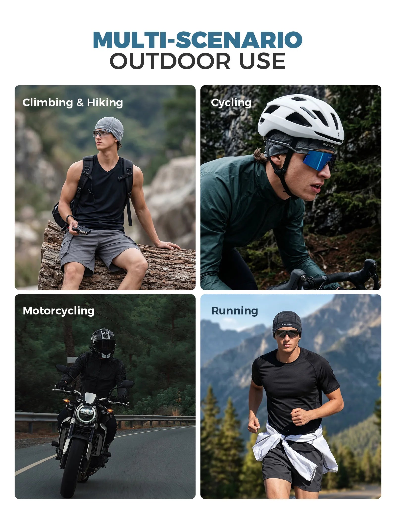 ROCKBROS summer cycling balaclava in speckled pattern with breathable mouth mesh.
#options_Blue