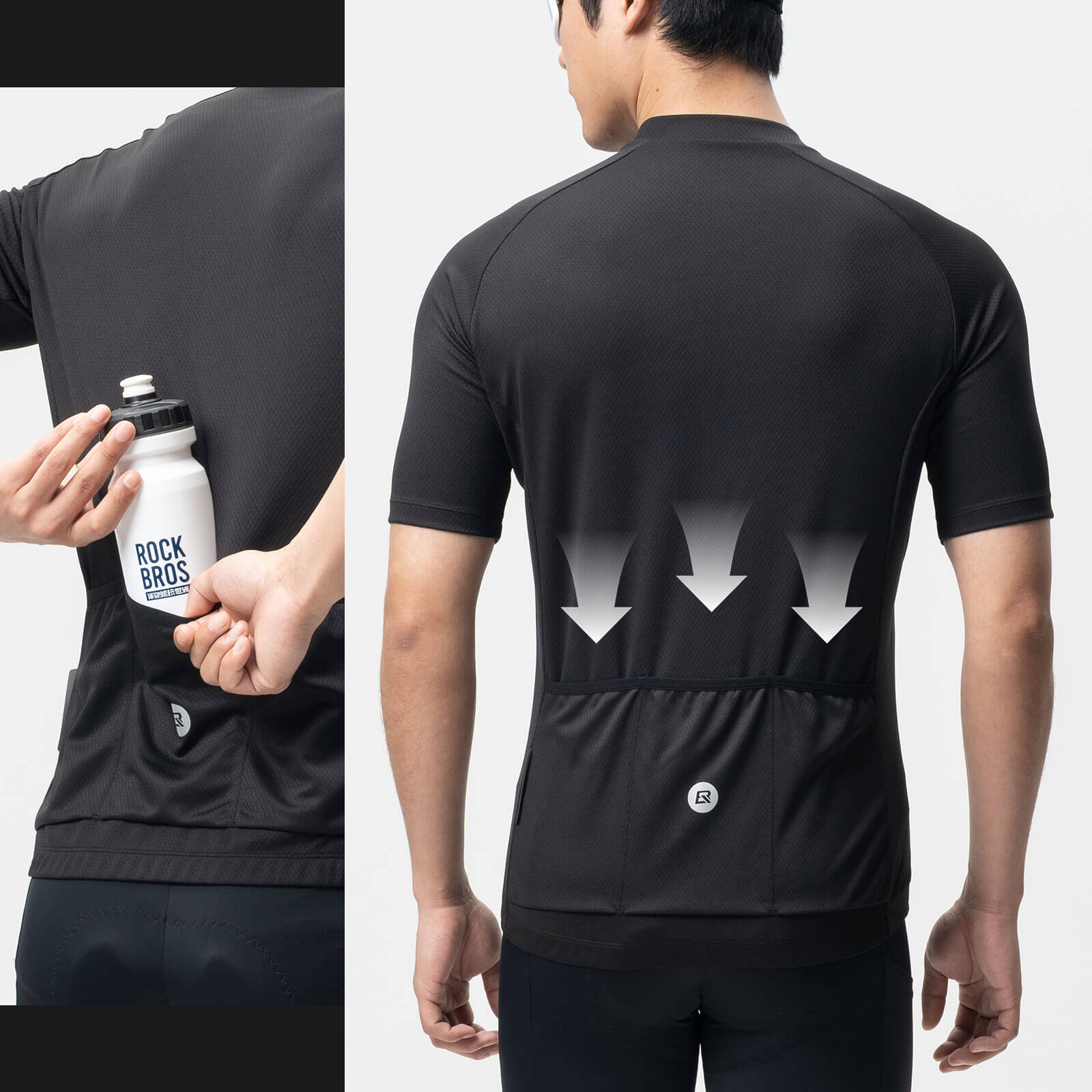 ROCKBROS Summit breathable men's cycling jersey for summer road biking.