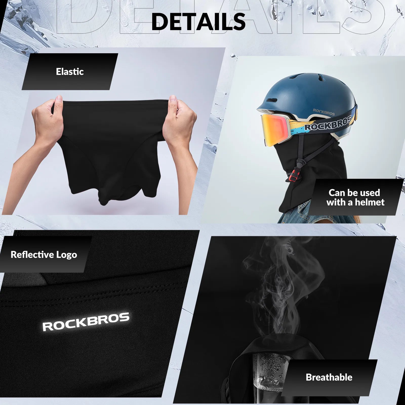 ROCKBROS Thermal Balaclava Face Mask for Winter Outdoor Sports - Single Pack.
#options_single