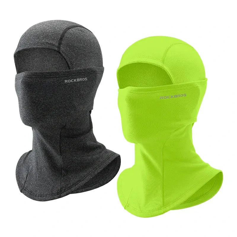 Rockbros Thermal Balaclava Face Mask for Winter Outdoor Sports, Windproof Breathable Fleece Head Warmer Black.
#color_Light Grey + Green