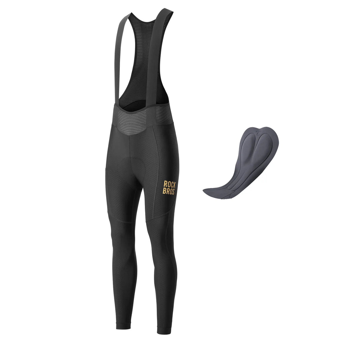 ROCKBROS Men's Thermal Cycling Bib Tights with Fleece Lining and 3D Chamois