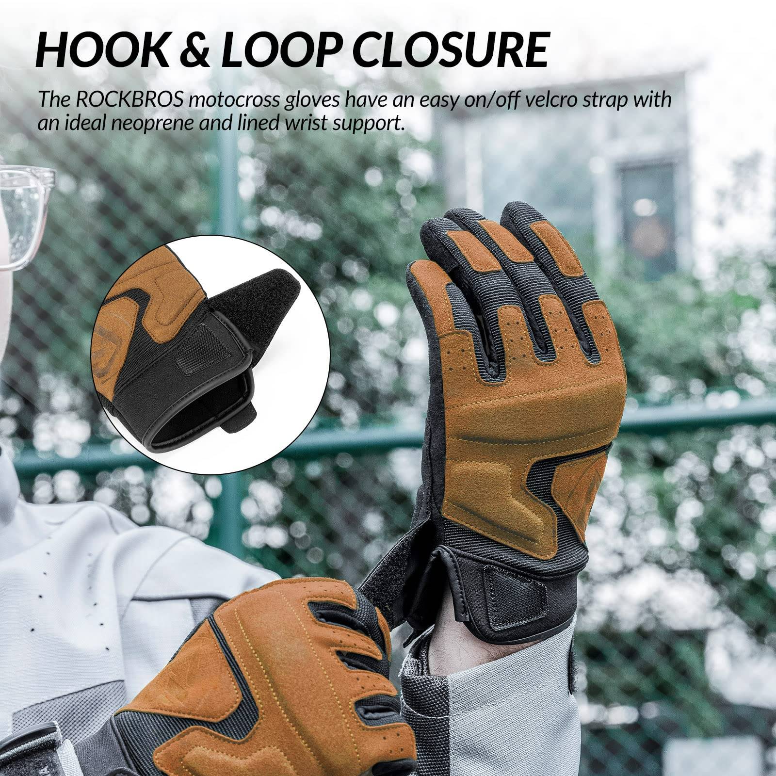 rockbros touchscreen non-slip motorcycle riding gloves for long rides
