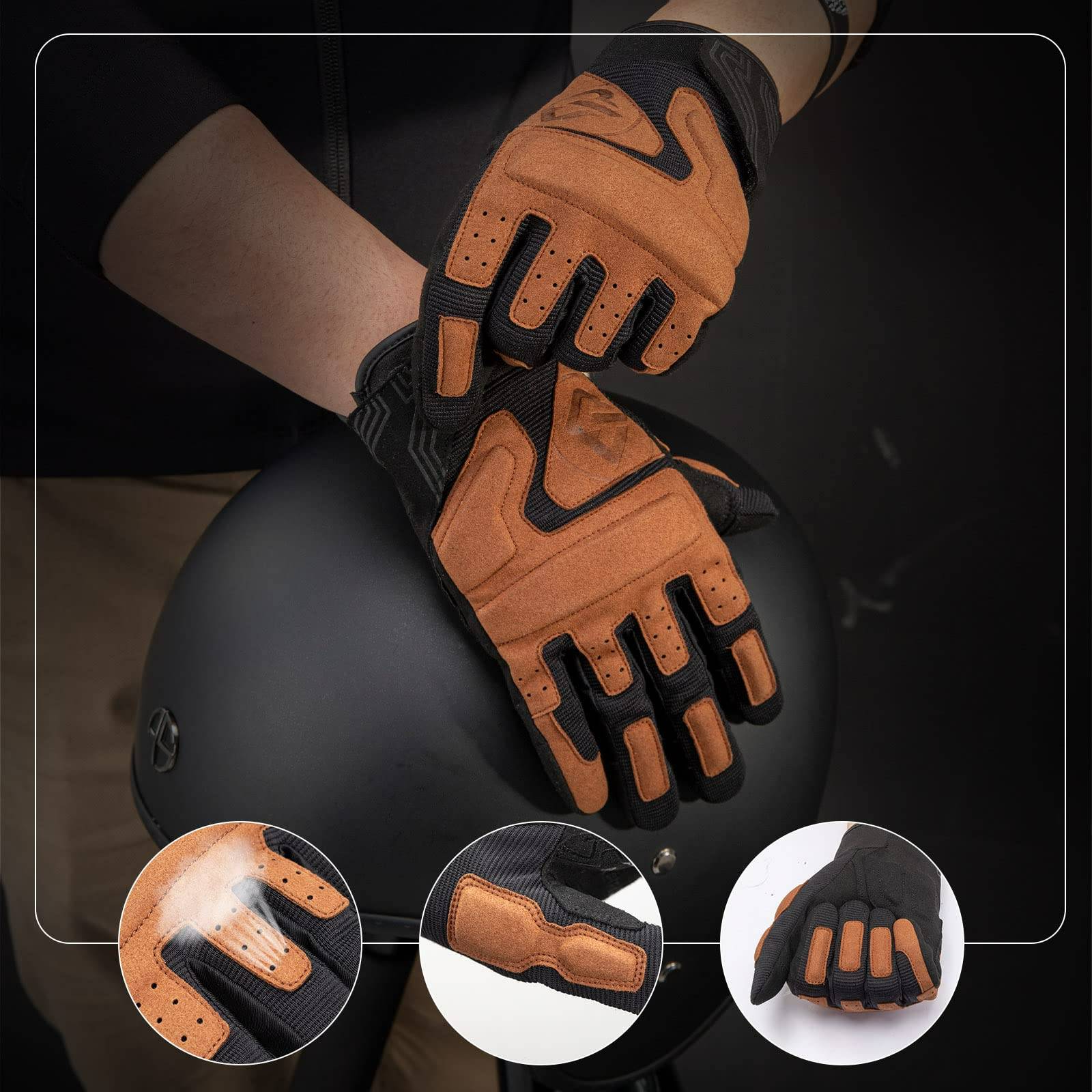 rockbros touchscreen non-slip motorcycle riding gloves for long rides
