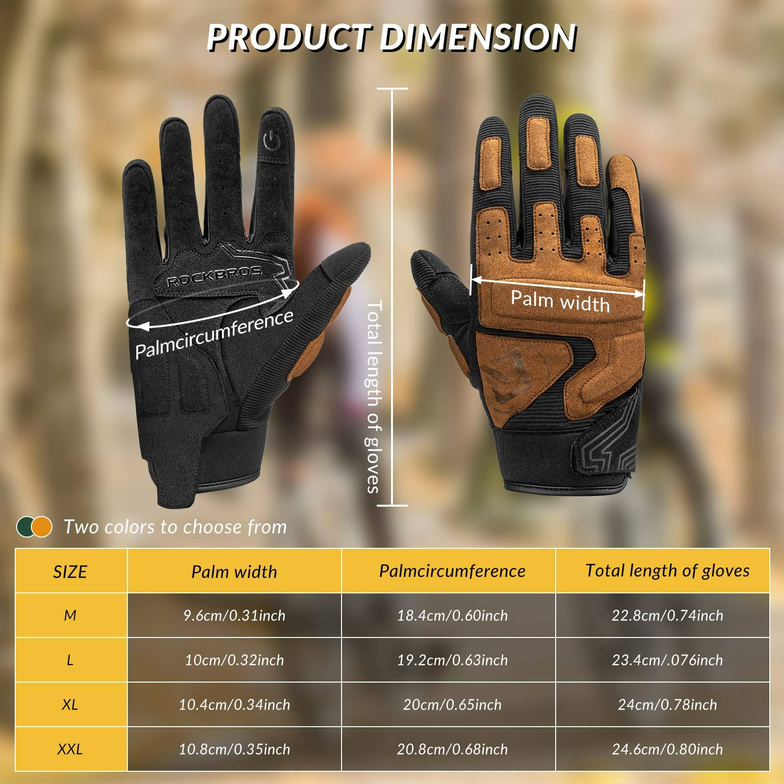 rockbros touchscreen non-slip motorcycle riding gloves for long rides