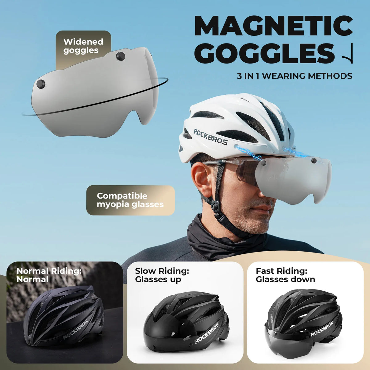 White and black color options of ROCKBROS Trail bicycle helmet.
#options_pink