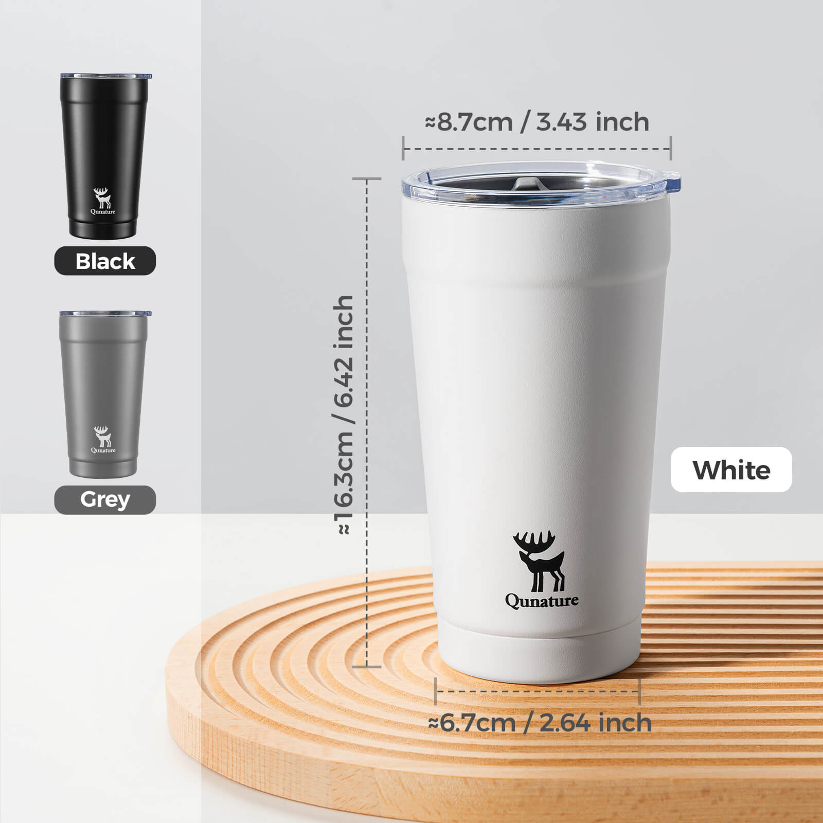 rockbros keepfresh stainless coffee cup for daily commute.
#color_grey