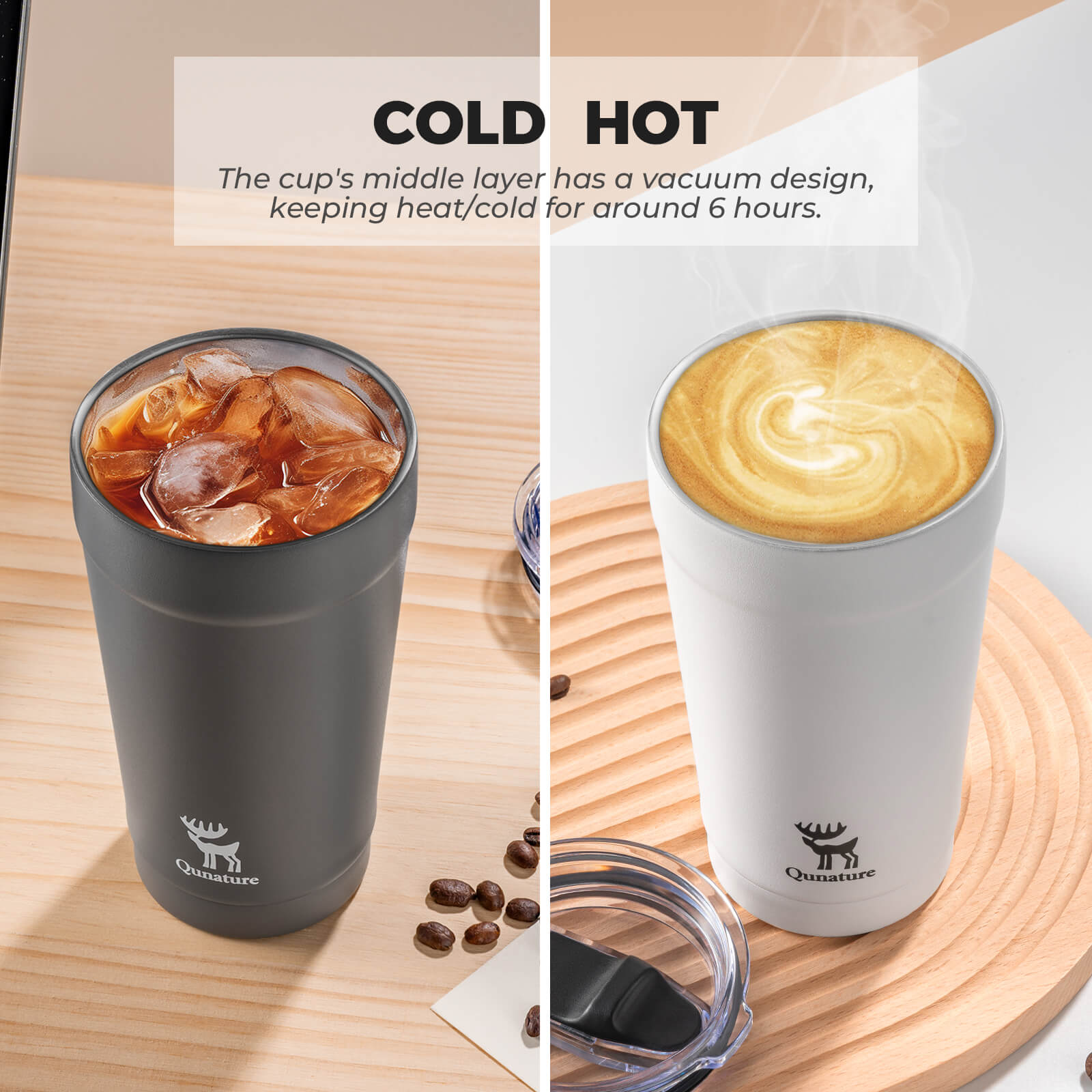 rockbros keepfresh stainless coffee cup for daily commute.
#color_white