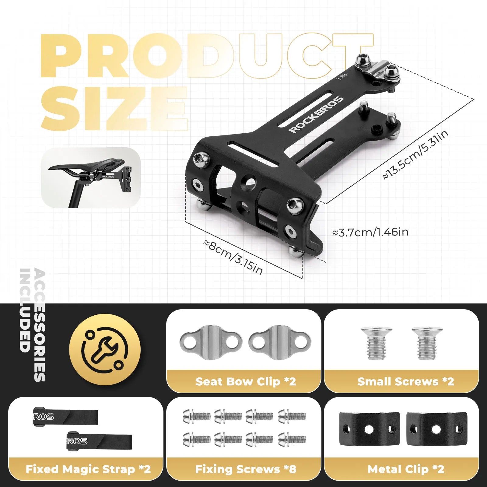 ROCKBROS triathlon rear hydration system dual water bottle mount for bike saddle