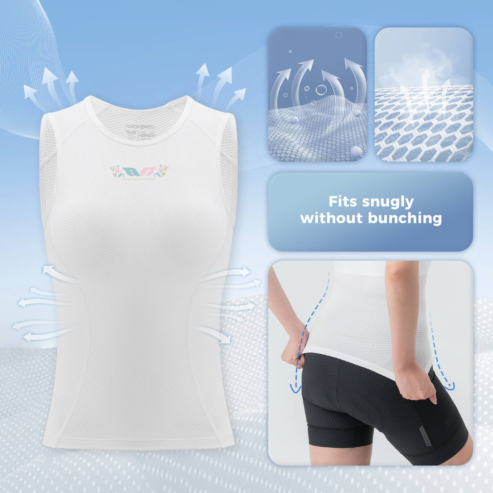 ROCKBROS breathable women cycling base layer for road biking