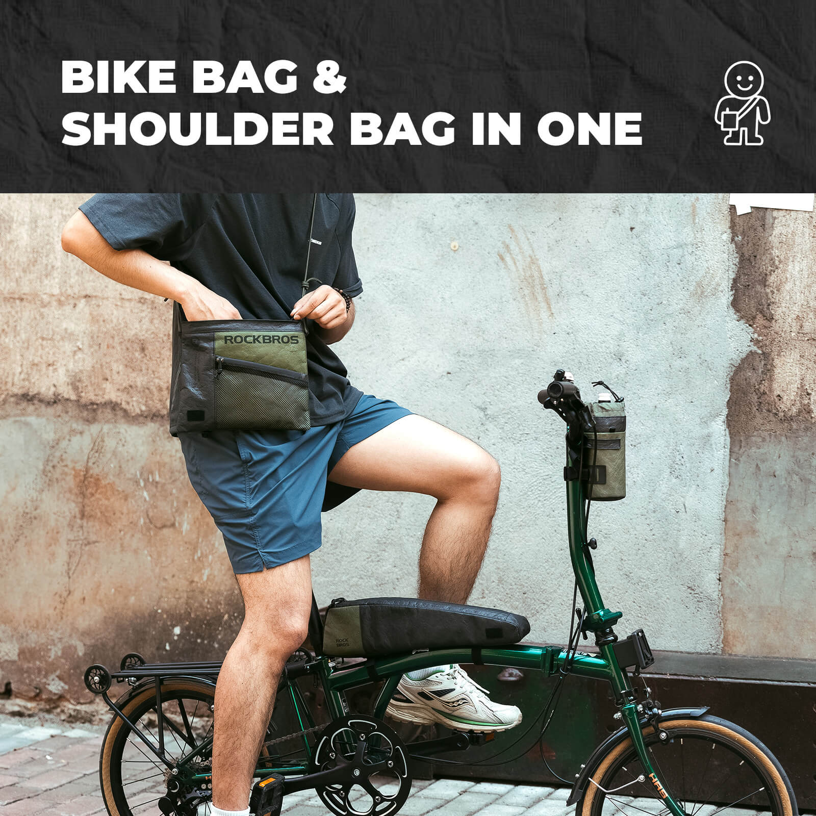 rockbros durable tyvek handlebar bag for daily ride