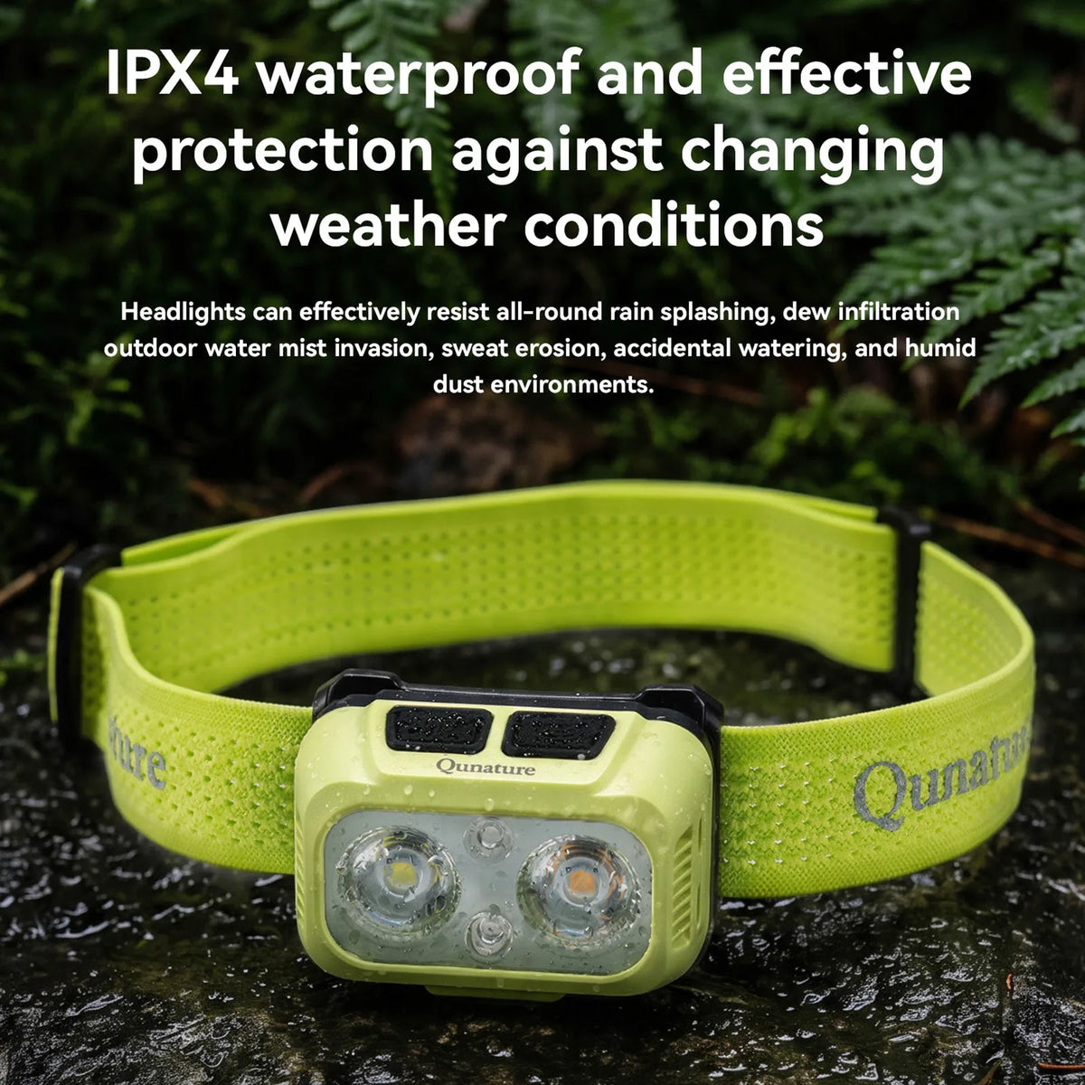 ROCKBROS ultra-light rechargeable motion sensor headlamp for running hiking and outdoor activities.
#colour_black