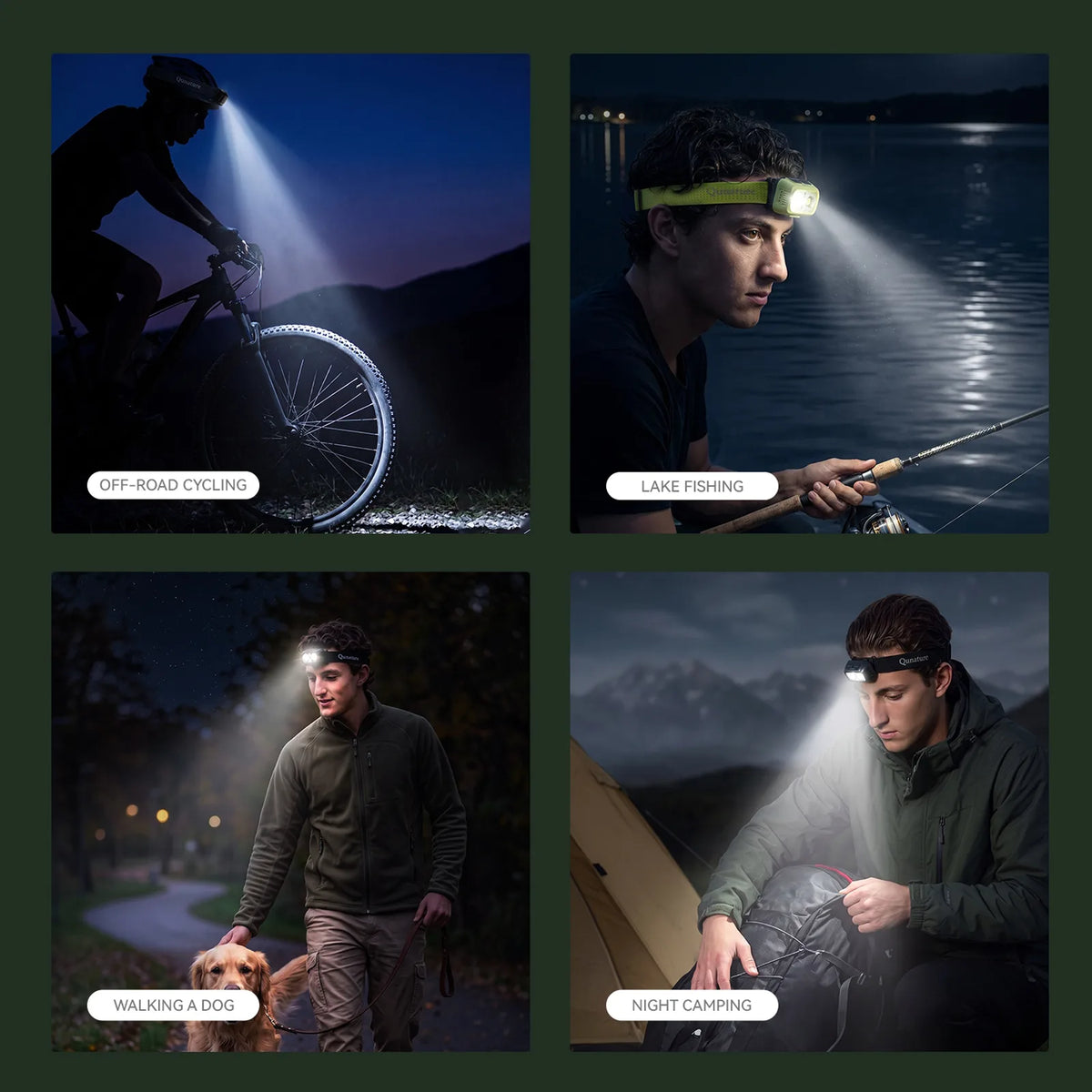 ROCKBROS ultra-light rechargeable motion sensor headlamp for running hiking and outdoor activities.
#colour_black