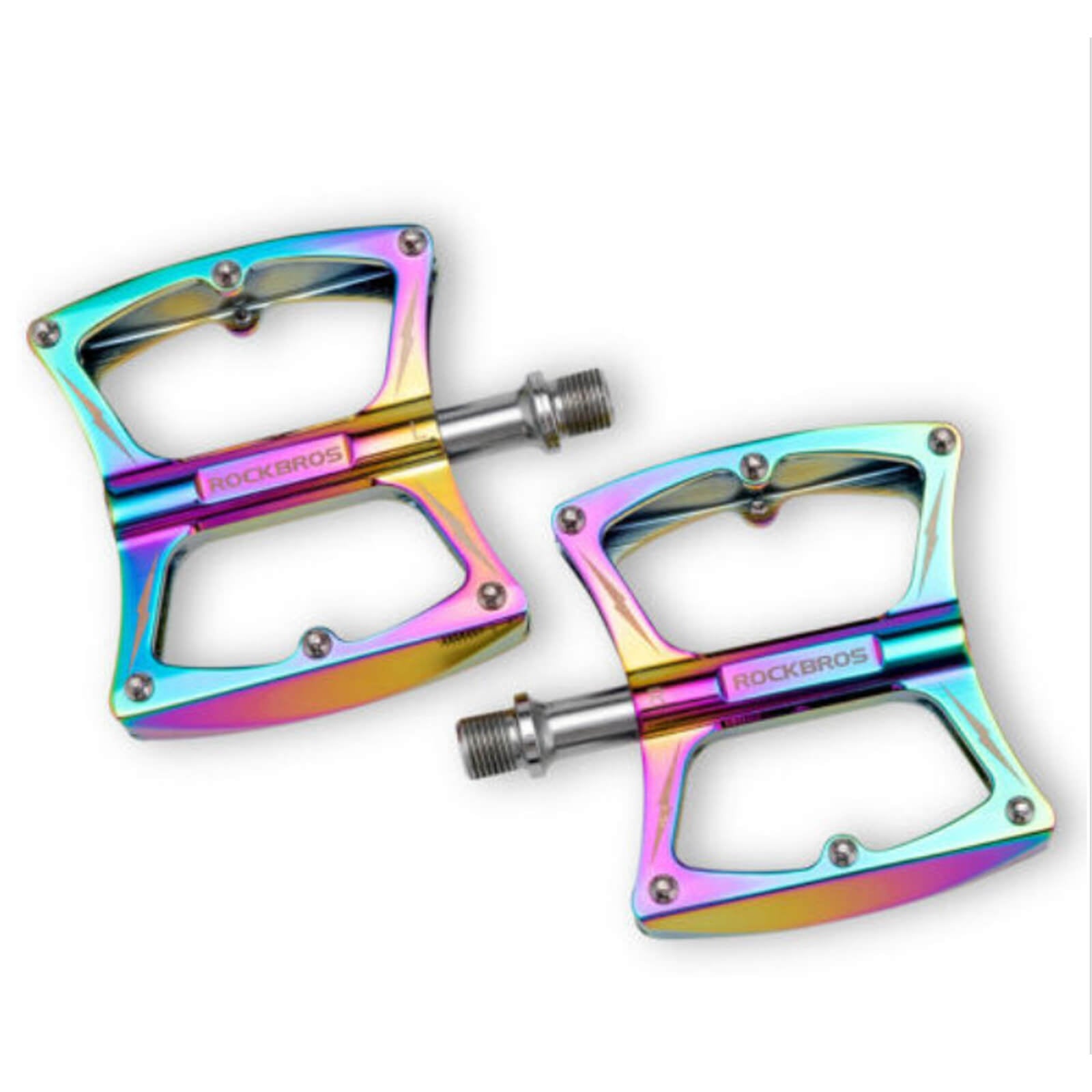 rockbros colourful ultralight butterfly bike pedals made of aluminium alloy with anti-slip surface.