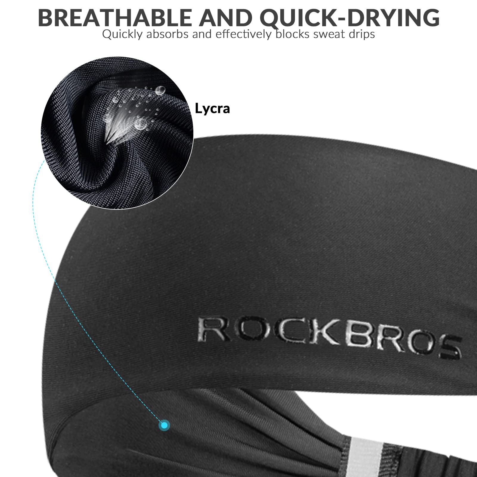 rockbros sweat absorbing sports headband for running and fitness
#color_black