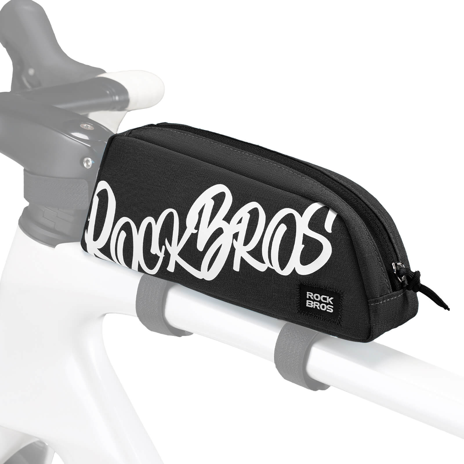 rockbros compact top tube bag flash painting for urban cycling
#color_black