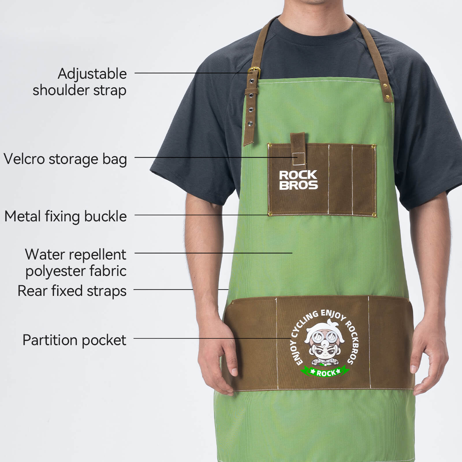 ROCKBROS cyclist utility apron for indoor and outdoor tasks.