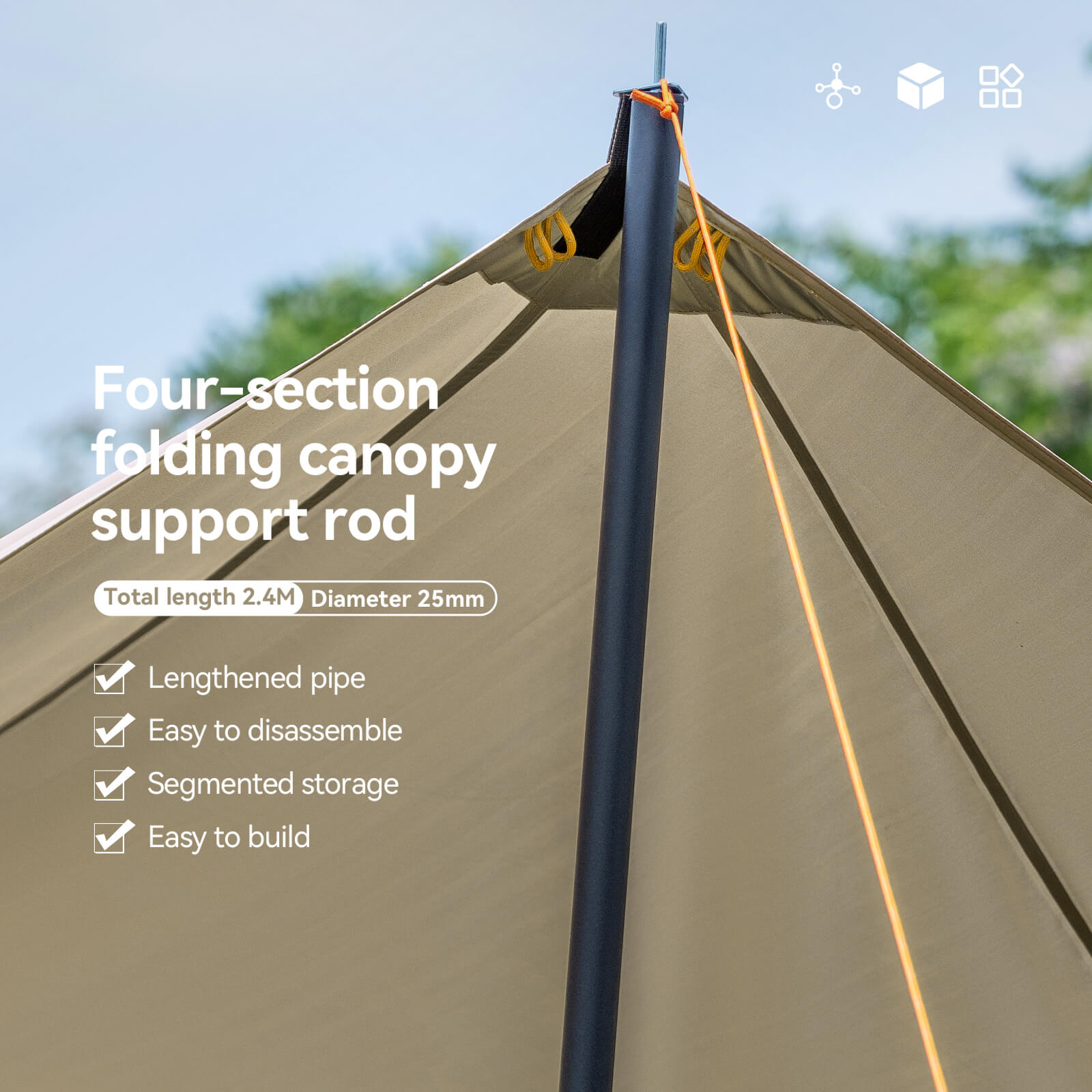 rockbros glowcamp uv-proof outdoor tarp shelter for camping.
#color_teal green