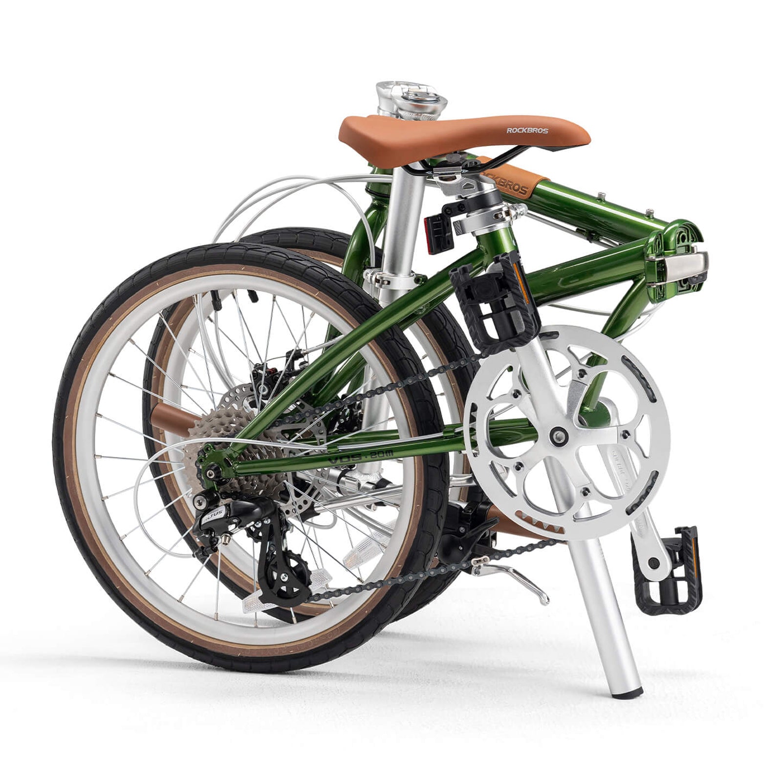 rockbros Folded view of the VDS 20-inch folding bicycle for easy storage.
#color_green