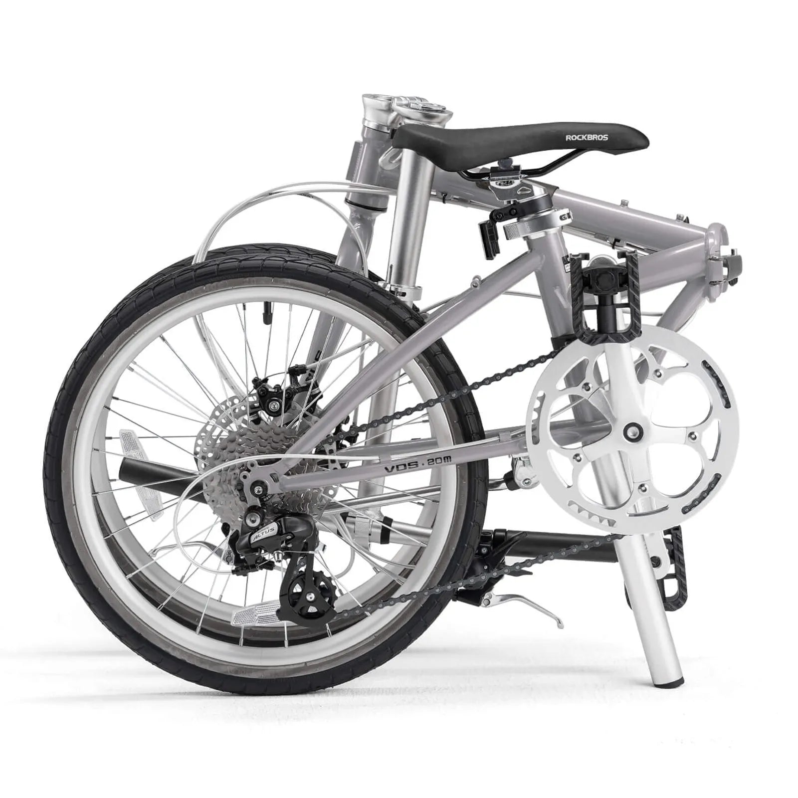 rockbros Folded view of the VDS 20-inch folding bicycle for easy storage.
#color_silver