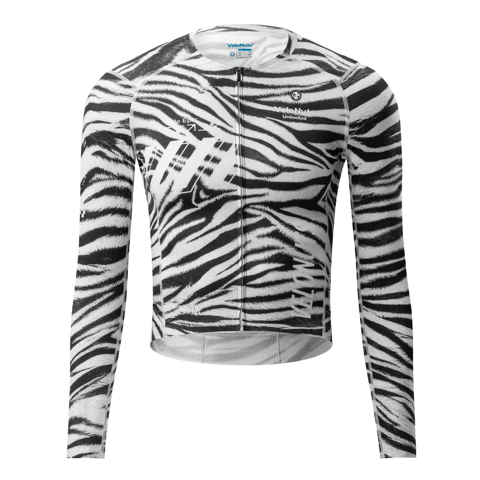 ROCKBROS VNS Men's Long Sleeve Cycling Jersey Zebra Pattern Front View