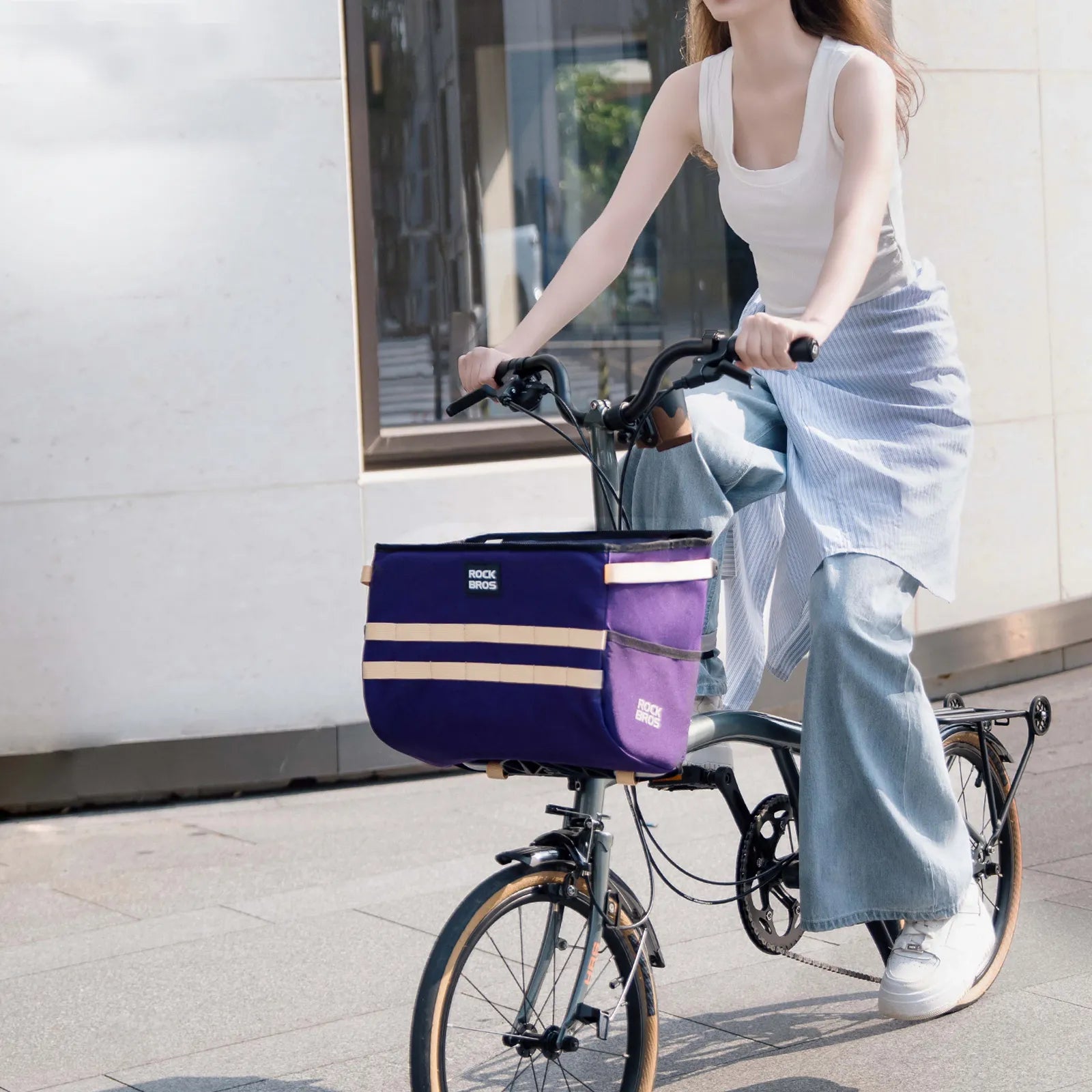 Rockbros W016 UrbanRide Folding Bike Handbag, Black Multi-functional Handbag for Urban Commuting.
#color_black