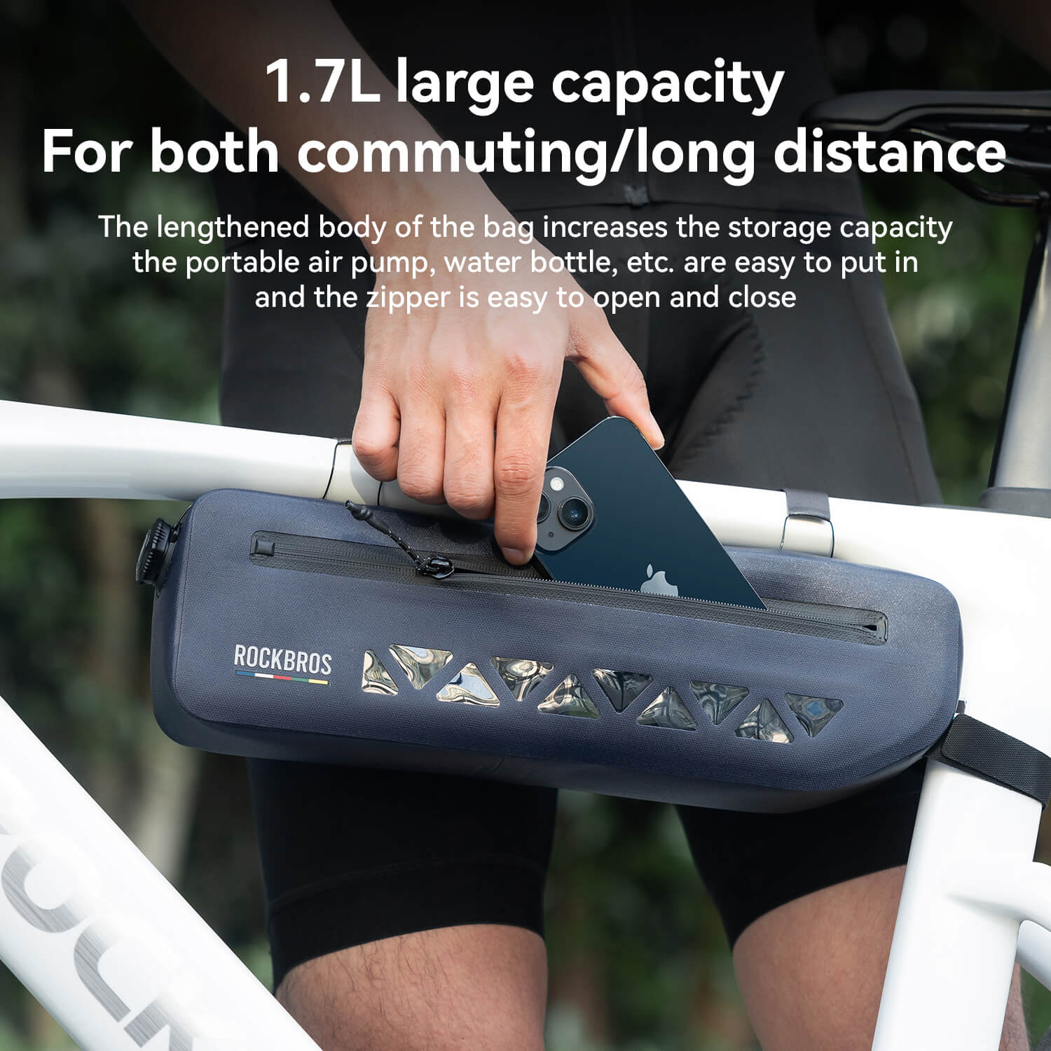 ROCKBROS waterproof bicycle frame bag for outdoor adventures
#color_orange