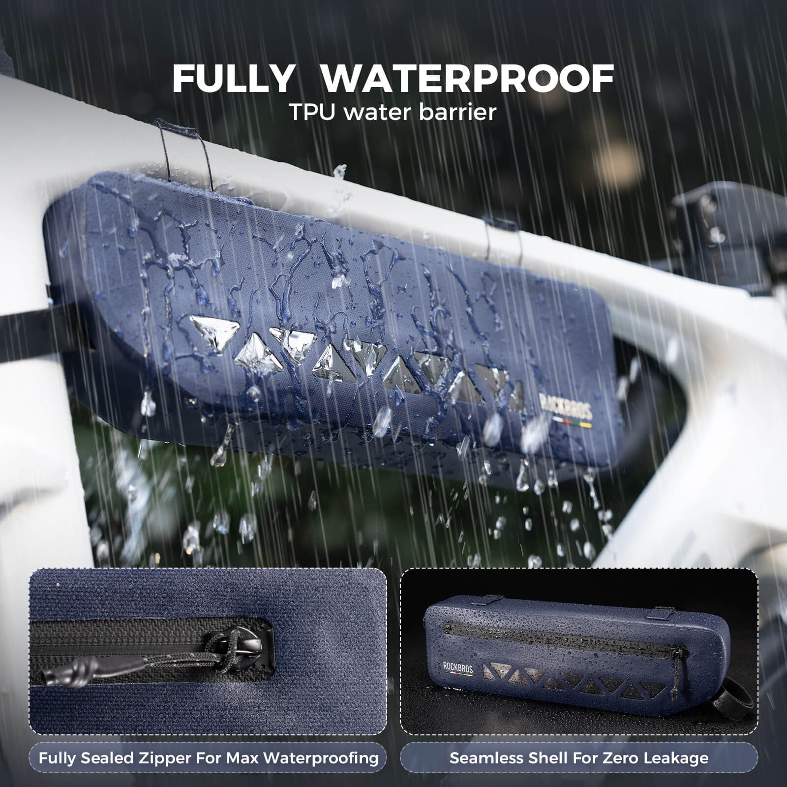 ROCKBROS waterproof bicycle frame bag for outdoor adventures
#color_orange