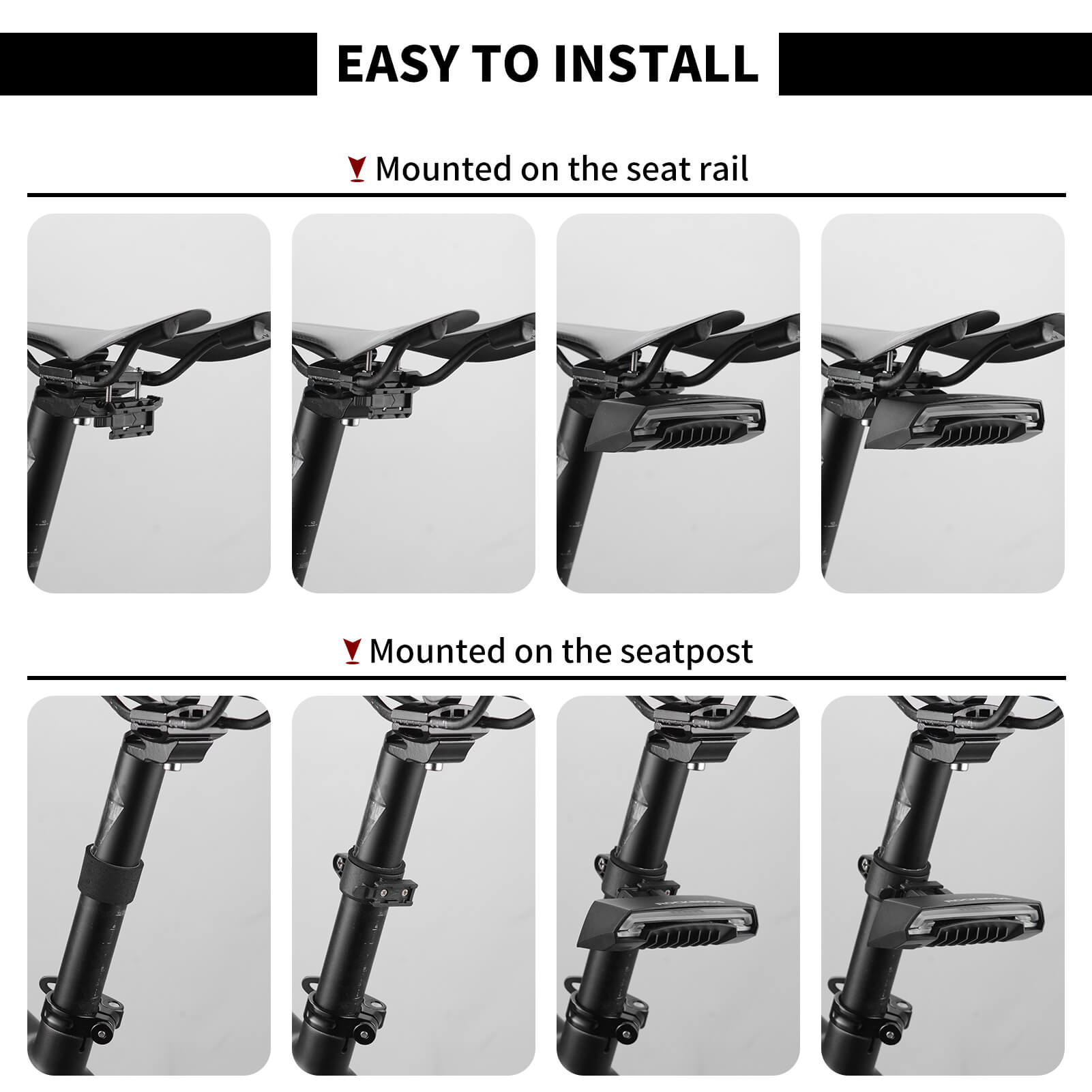 rockbros waterproof bike rear light for road and commuter cycling.