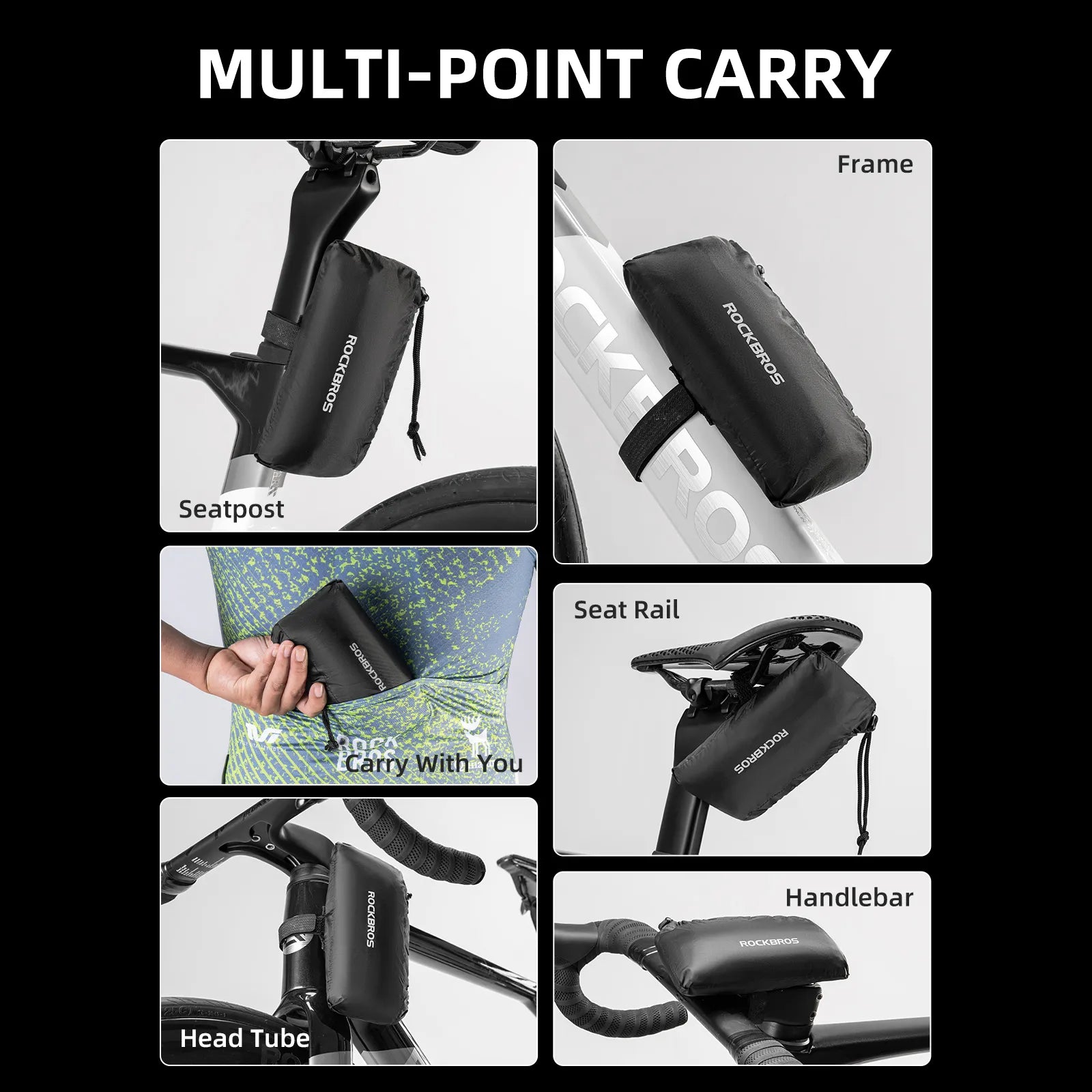 ROCKBROS waterproof bike storage and travel bag for MTB and road bikes