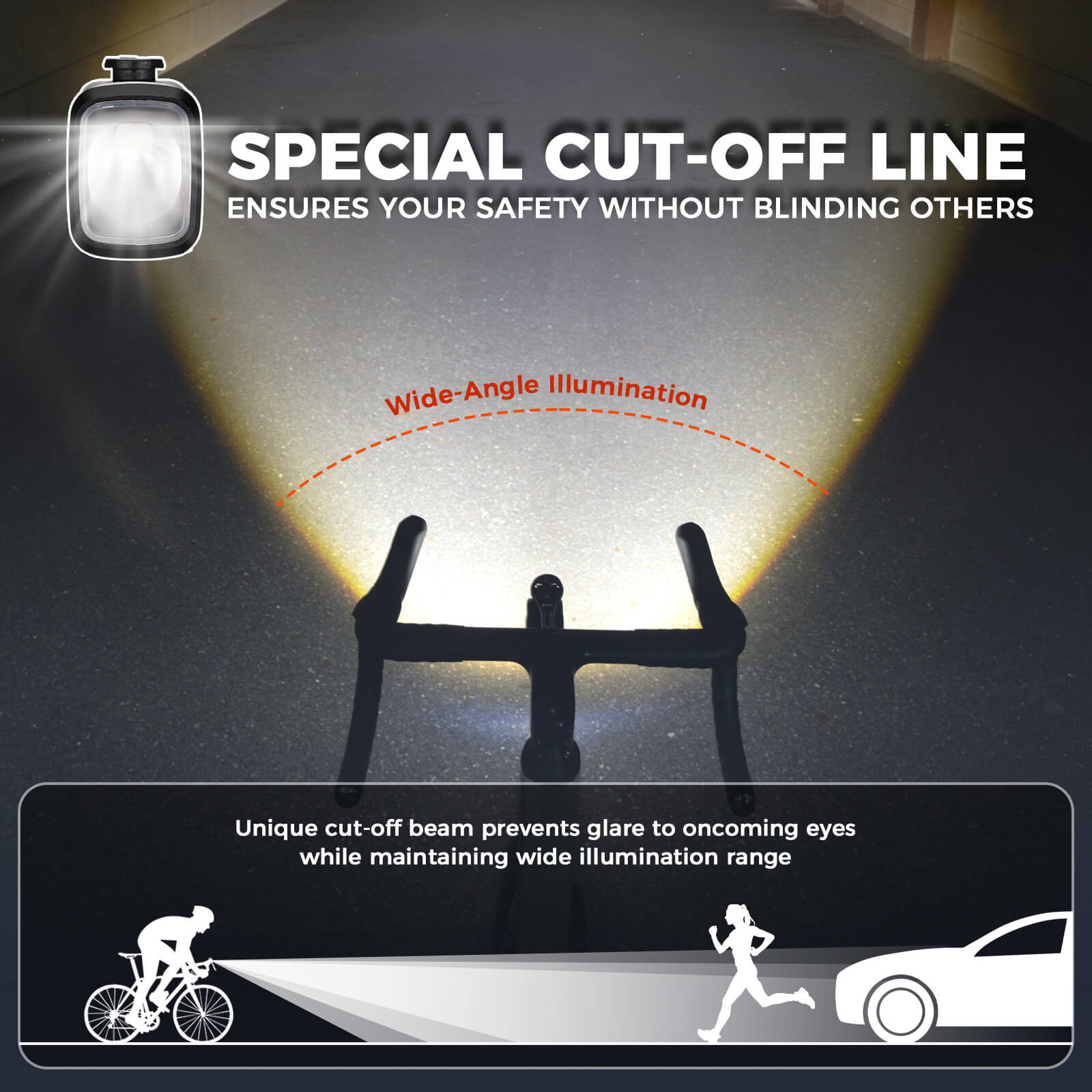 rockbros hanging front bicycle light M6 with high-capacity battery.
#color_pink