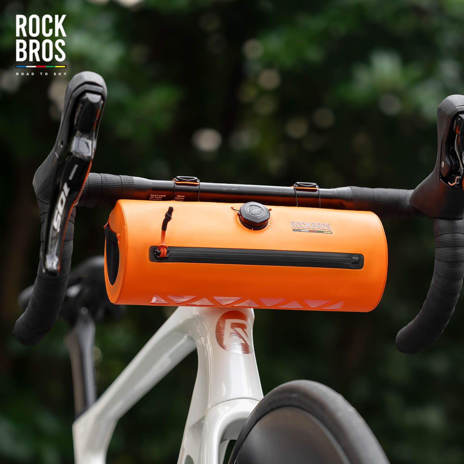 ROCKBROS waterproof handlebar barrel bag for commuting and adventure cycling
#color_orange