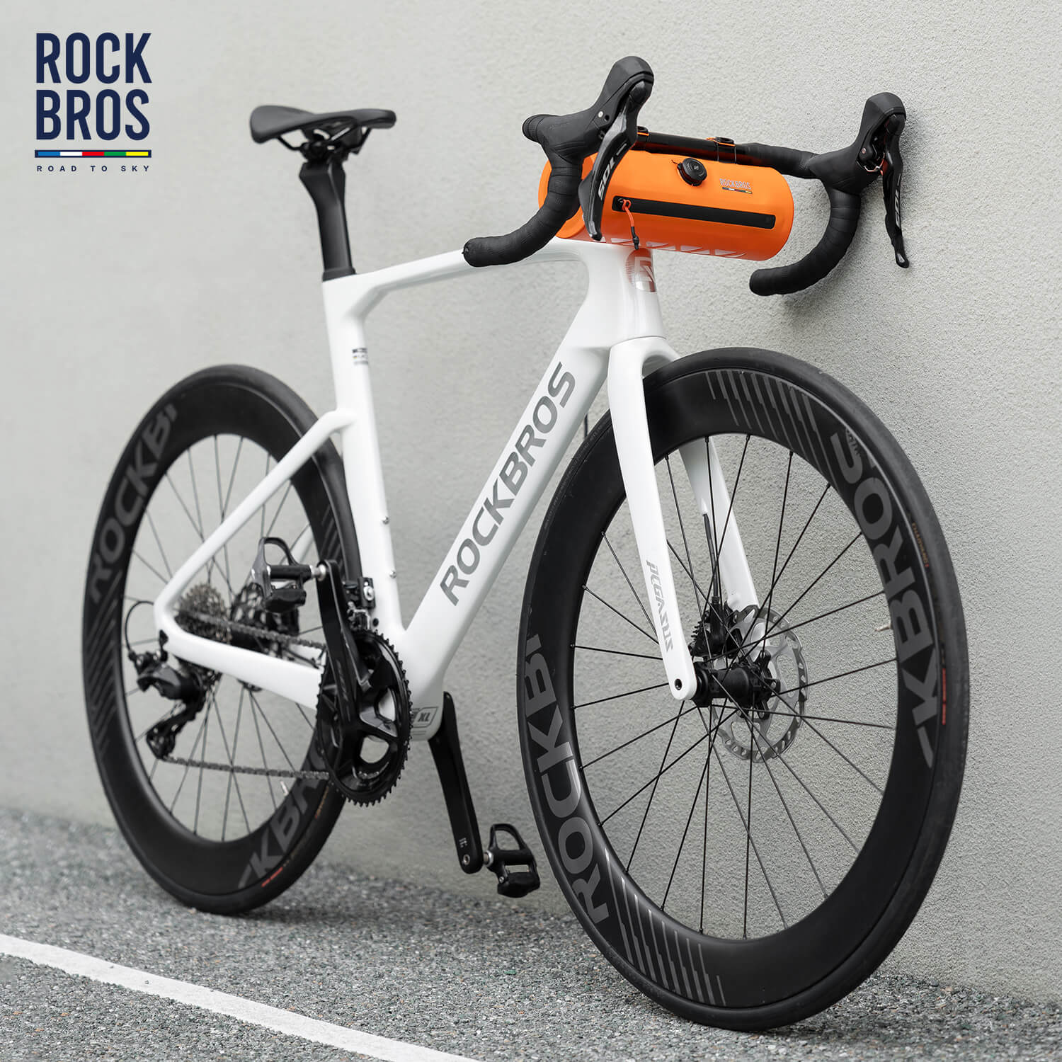 ROCKBROS waterproof handlebar barrel bag for commuting and adventure cycling
#color_orange
