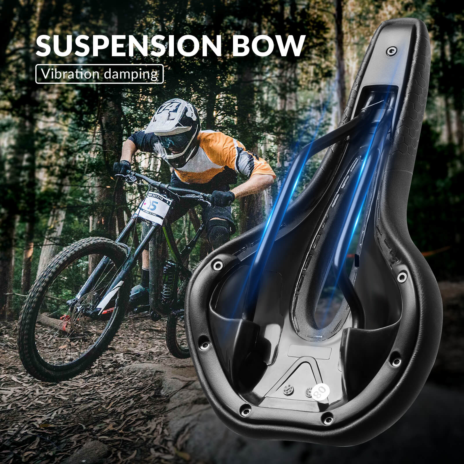 ROCKBROS waterproof hollow bike saddle for mountain biking comfort.
#size_small