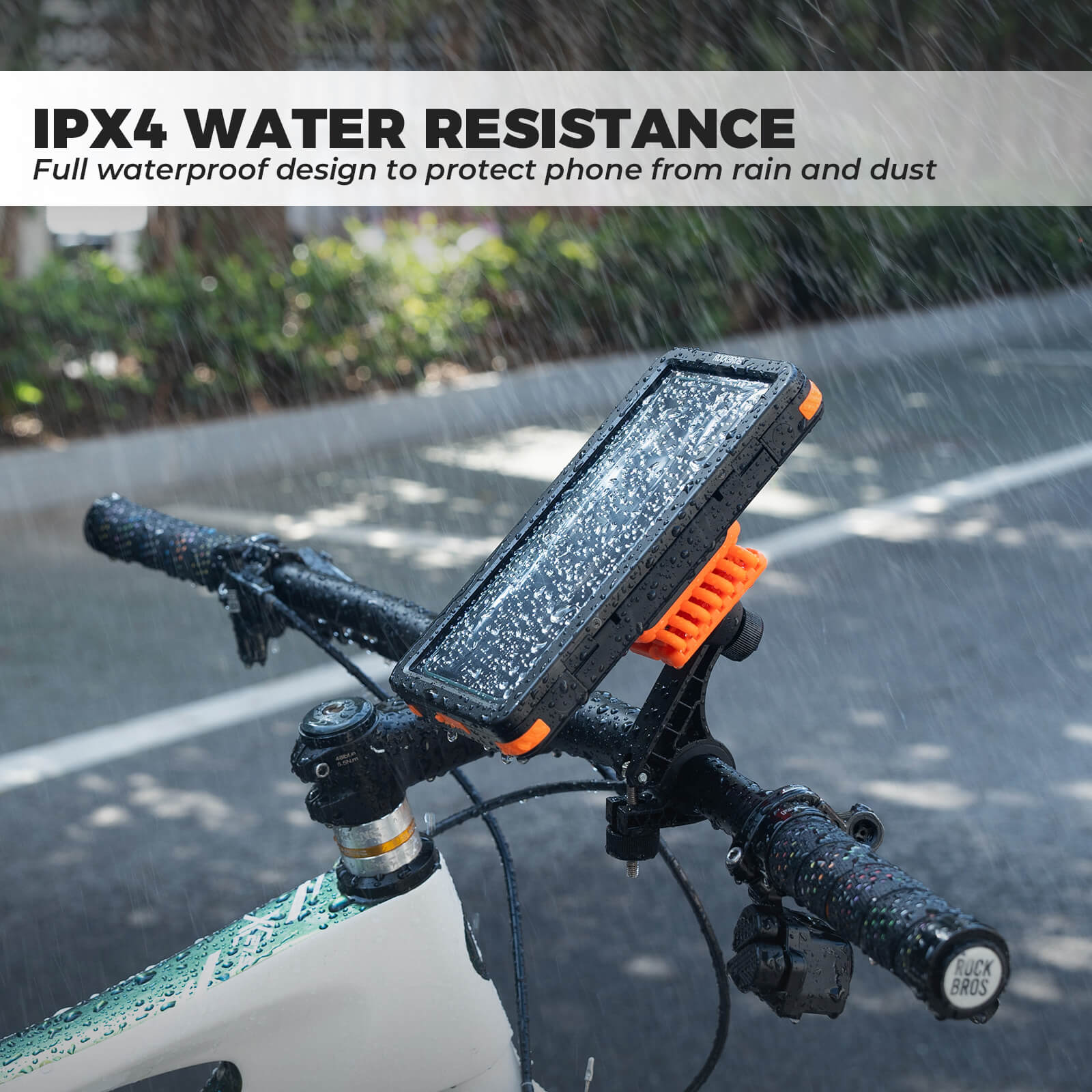 rockbros waterproof magnetic bike phone mount for cycling.
#options_handlebar