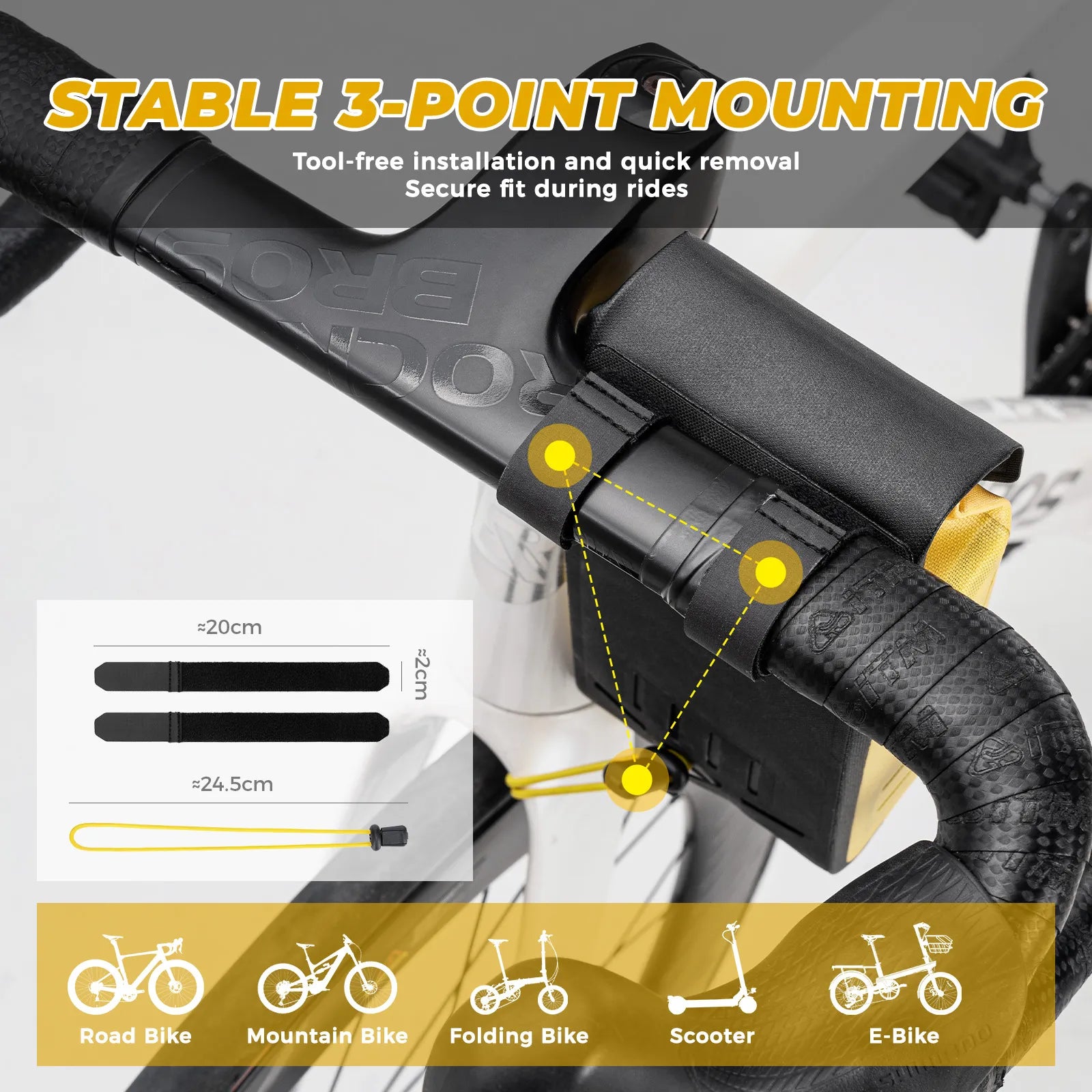 ROCKBROS waterproof cycling handlebar bag rainproof bike front bag for road bike MTB commuter