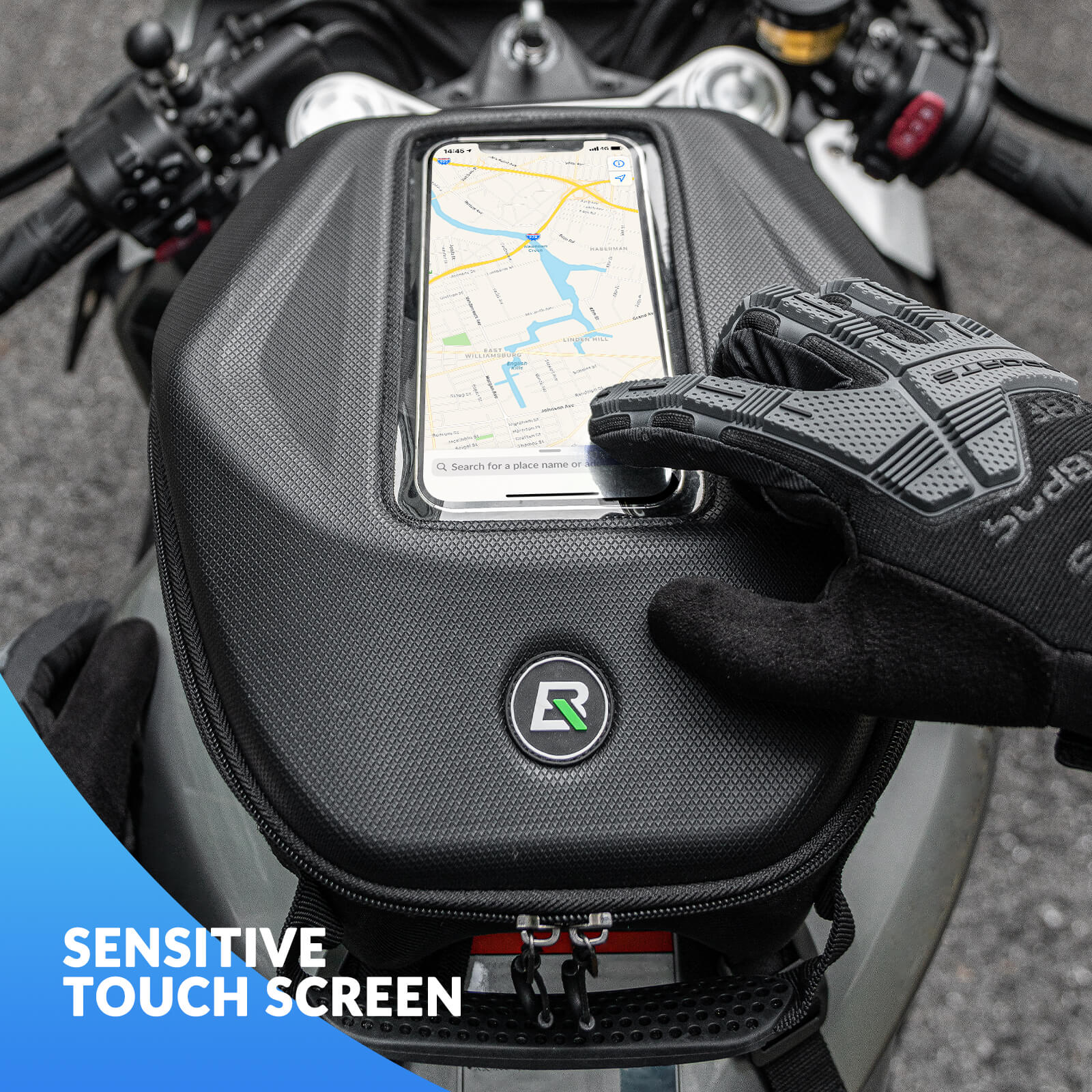 Rockbros Waterproof Motorcycle Tank Bag with 7-inch Touch Screen Phone Pouch.