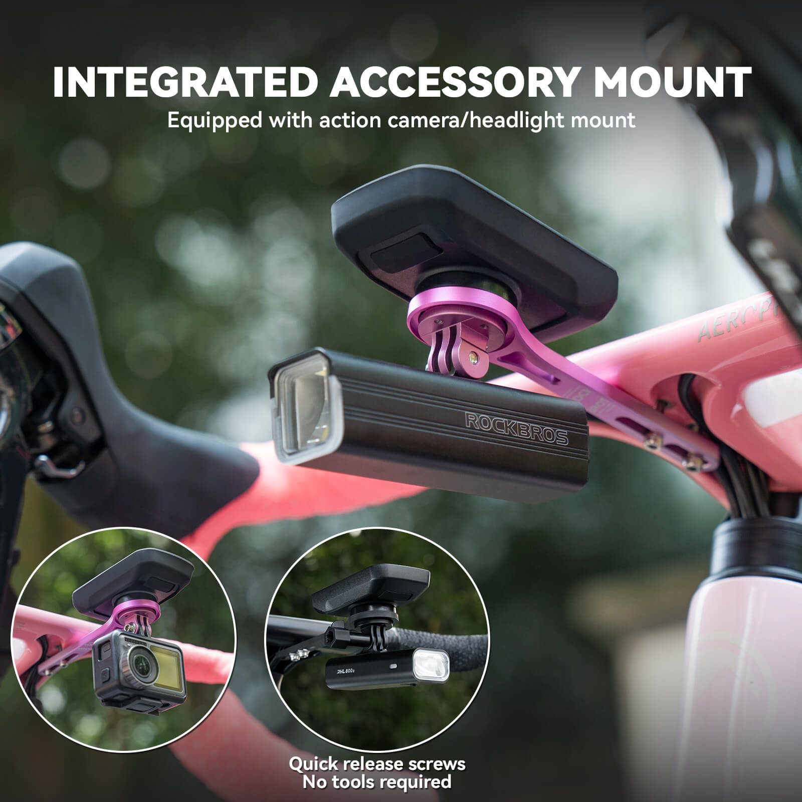 rockbros one-piece handlebar extension mount for bikes.
#option_Telescopic bracket