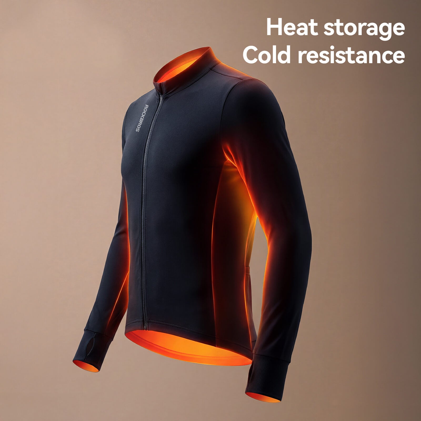ROCKBROS Thermal Windproof Cycling Jersey for Winter Road Biking,