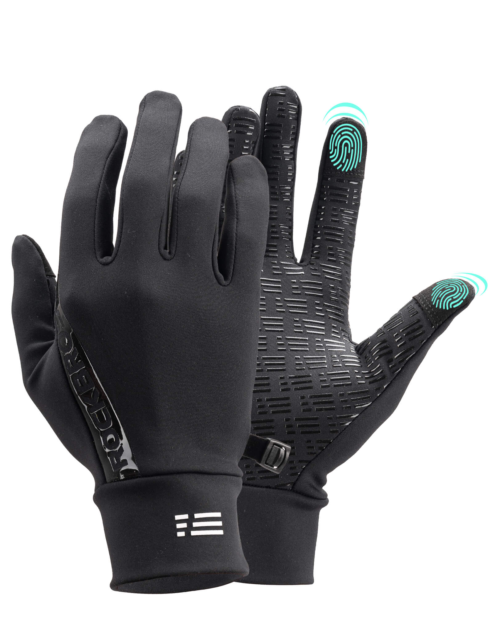 ROCKBROS Winter Cycling Gloves with Graphene Thermal Lining - Windproof Full Finger Design.
#color_black