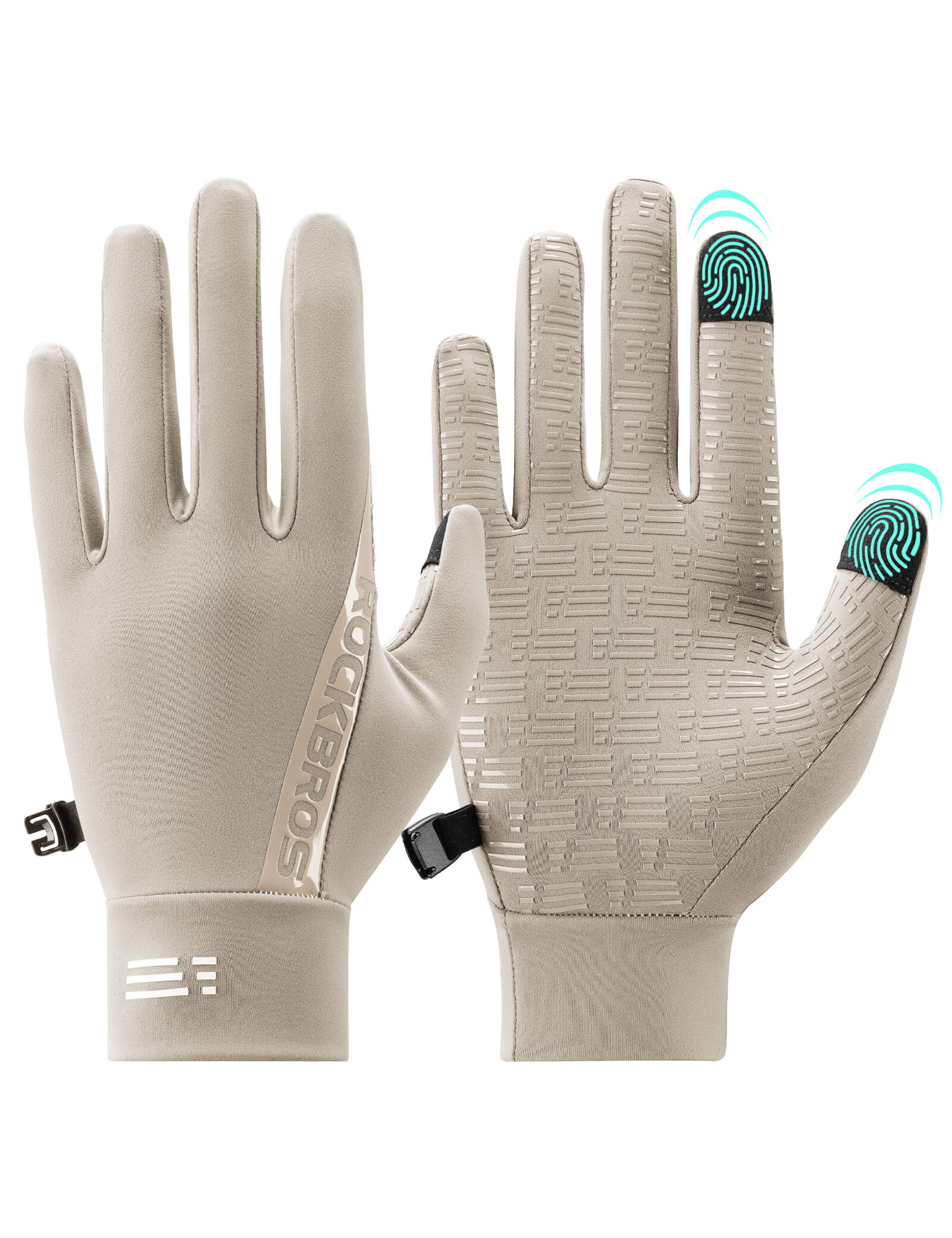 ROCKBROS Winter Cycling Gloves with Graphene Thermal Lining - Windproof Full Finger Design.
#color_beige