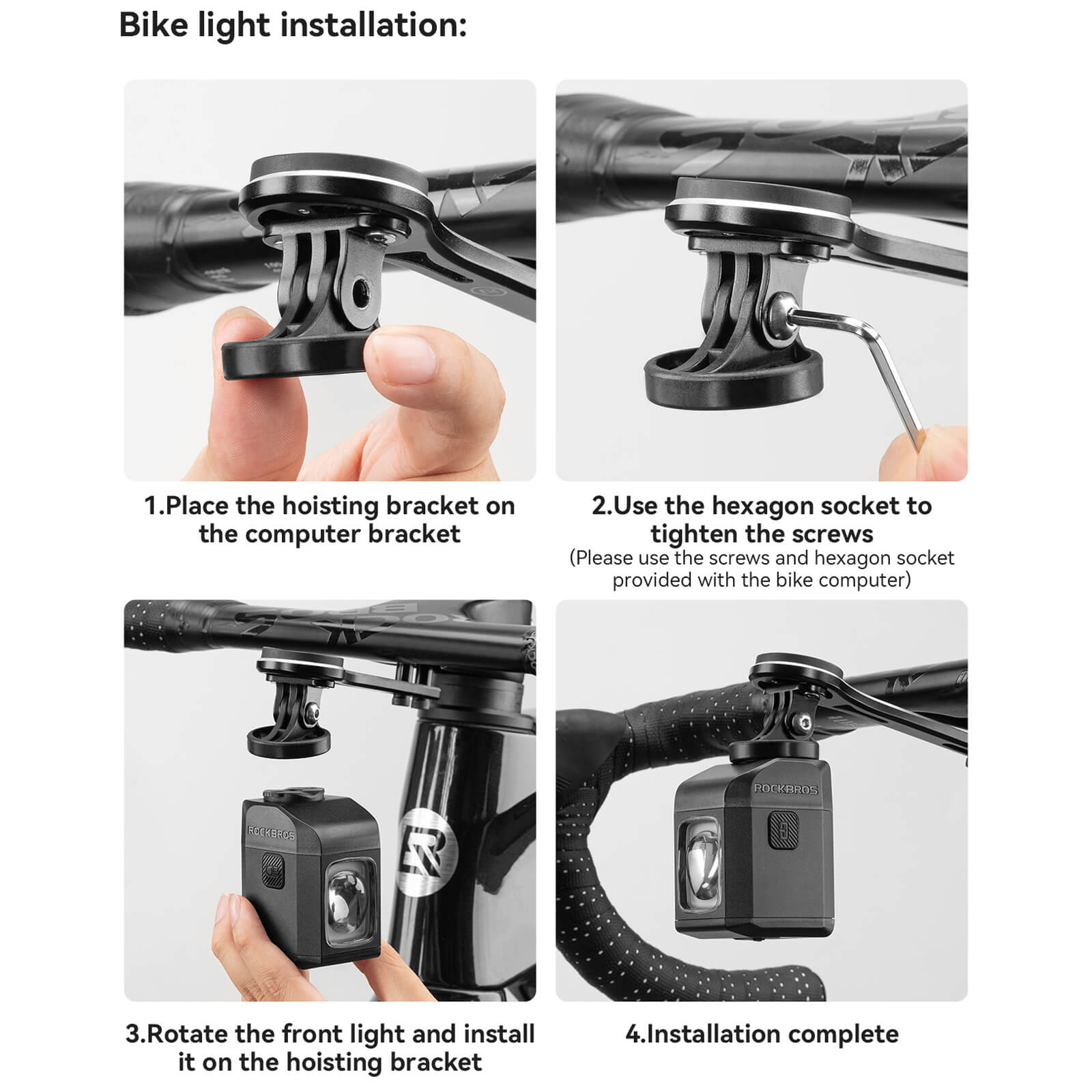 rockbros wireless remote bike headlight for night riding
#color_white